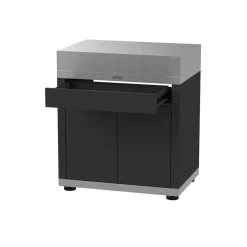 Cuisines D'Extérieur>Camif LE MARQUIER Meuble avec Tiroir pour Cuisine d'Extérieur 80 x 55 cm - Acier Noir/Inox