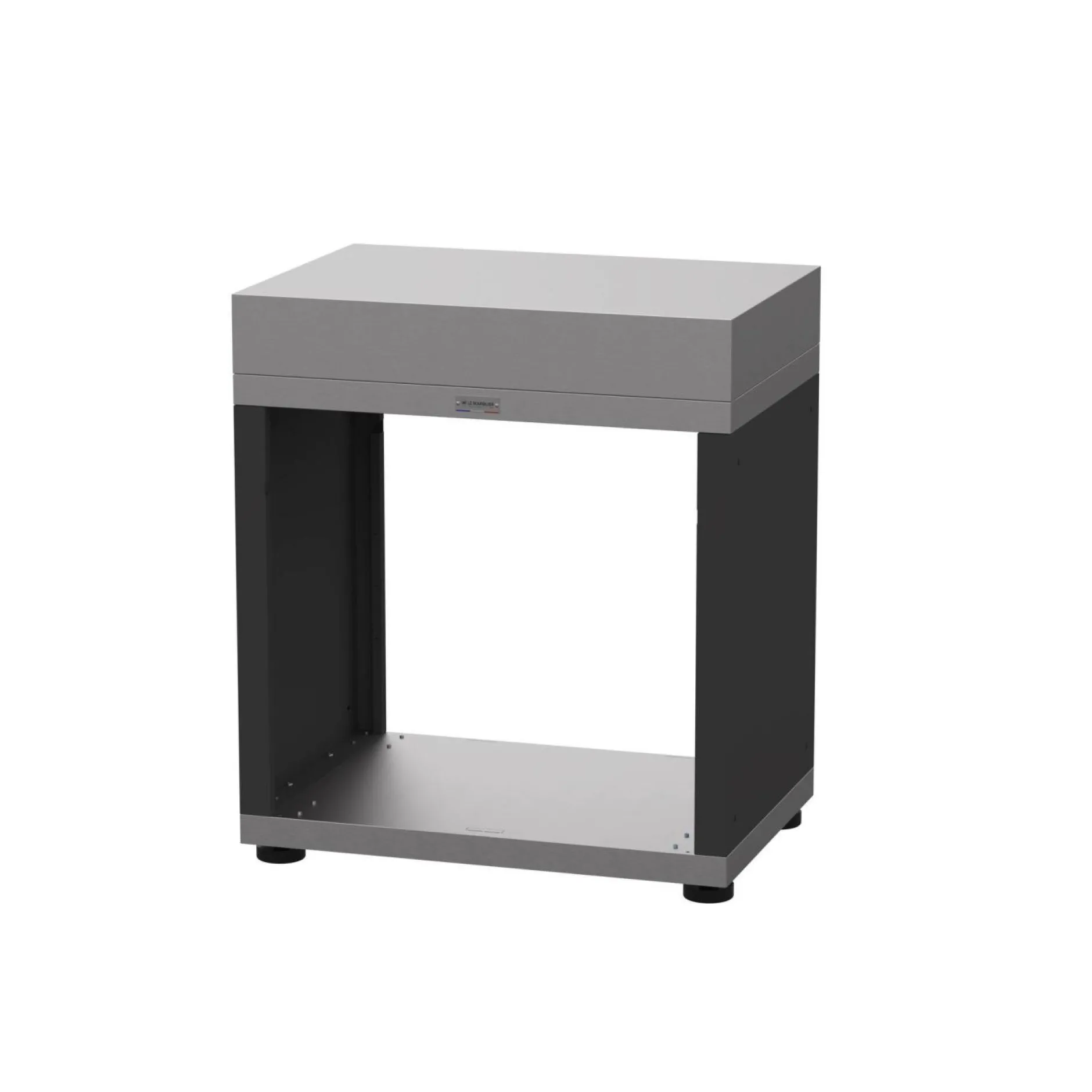 Cuisines D'Extérieur>Camif LE MARQUIER Meuble Ouvert pour Cuisine d'Extérieur 80 x 55 cm en Acier Noir - Acier Noir/Inox