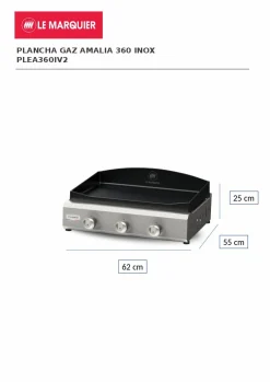 Planchas>Camif LE MARQUIER Plancha Exclusive Amalia 360 en Inox