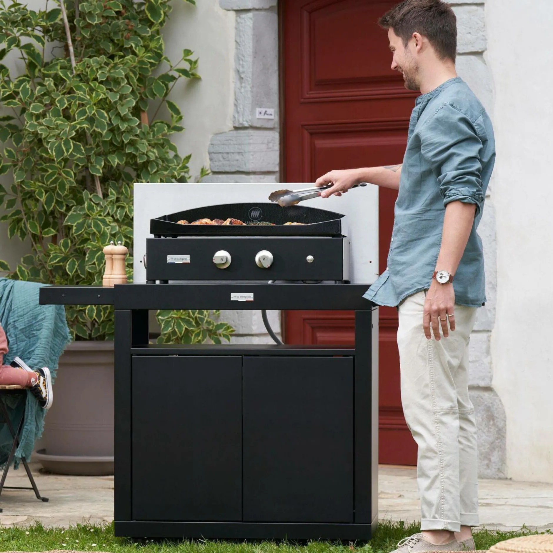 Planchas>Camif LE MARQUIER Plancha Gaz Pure 260 en Acier Noir