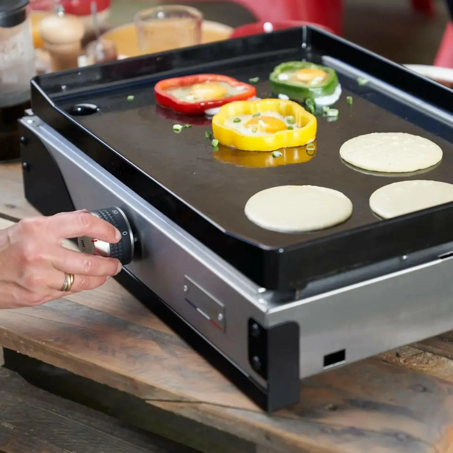 Planchas>Camif LE MARQUIER Plancha La Petite Française Électrique 150 Duo Inox et Acier Noir