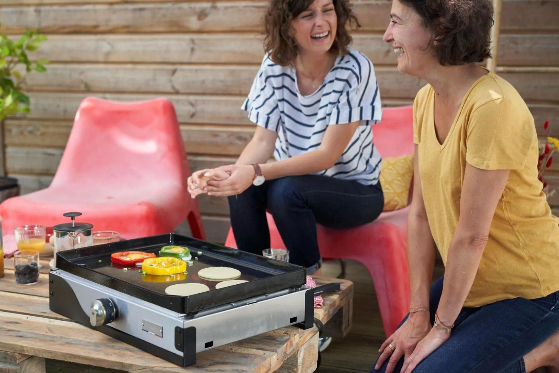 Planchas>Camif LE MARQUIER Plancha La Petite Française Électrique 150 Duo Inox et Acier Noir