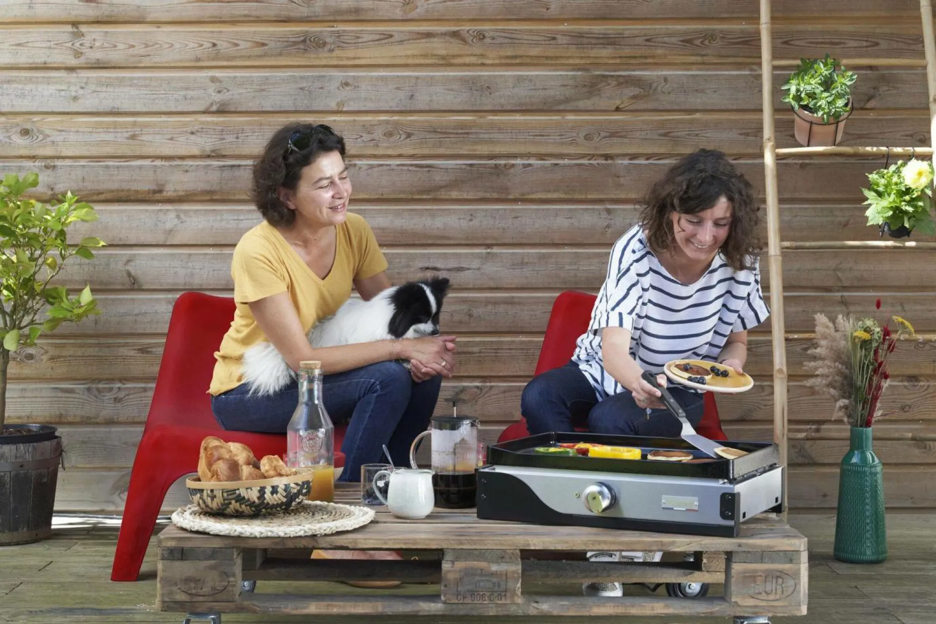 Planchas>Camif LE MARQUIER Plancha La Petite Française Électrique 150 Duo Inox et Acier Noir