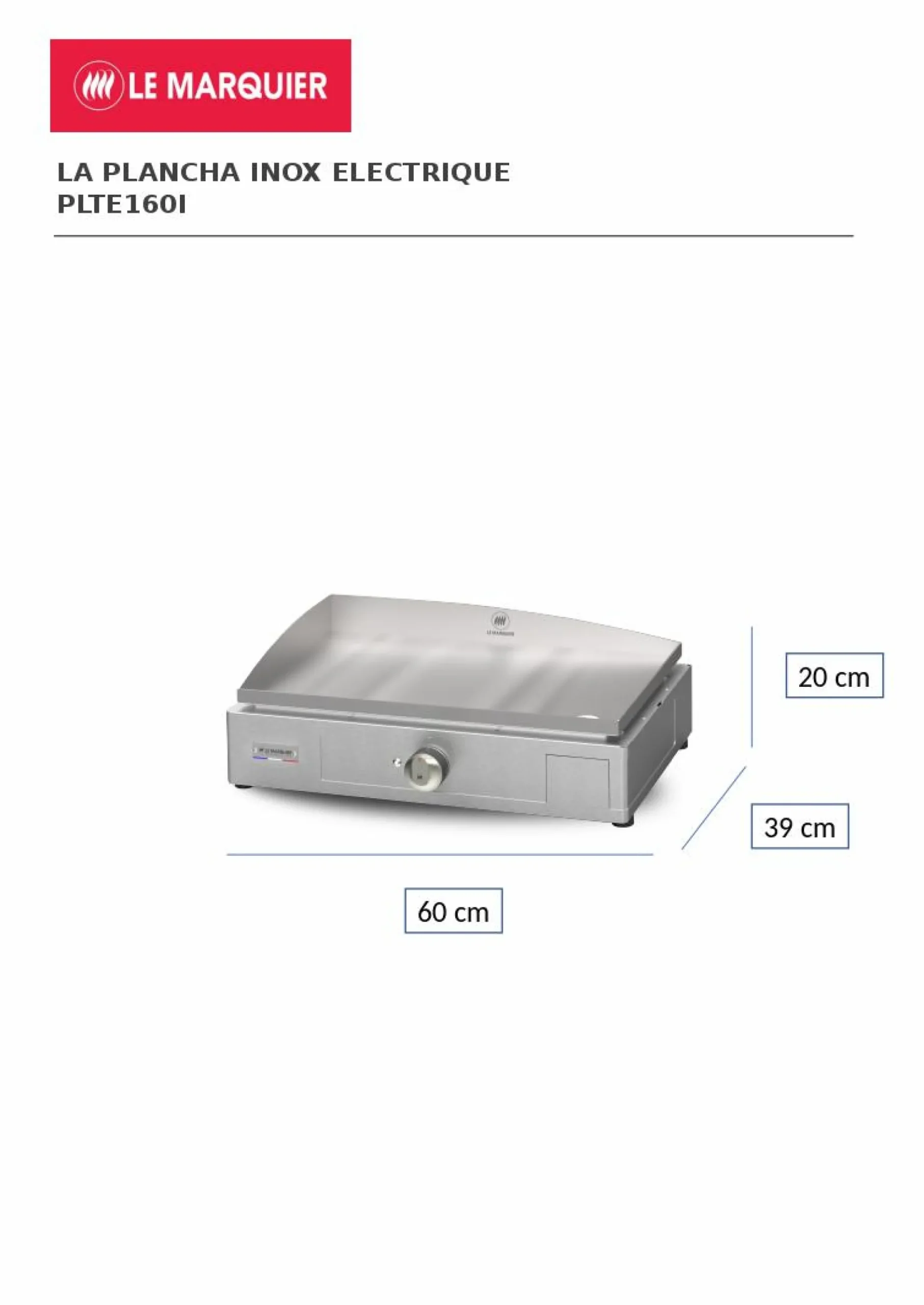 Planchas>Camif LE MARQUIER Plancha La Plancha Inox Electrique 160