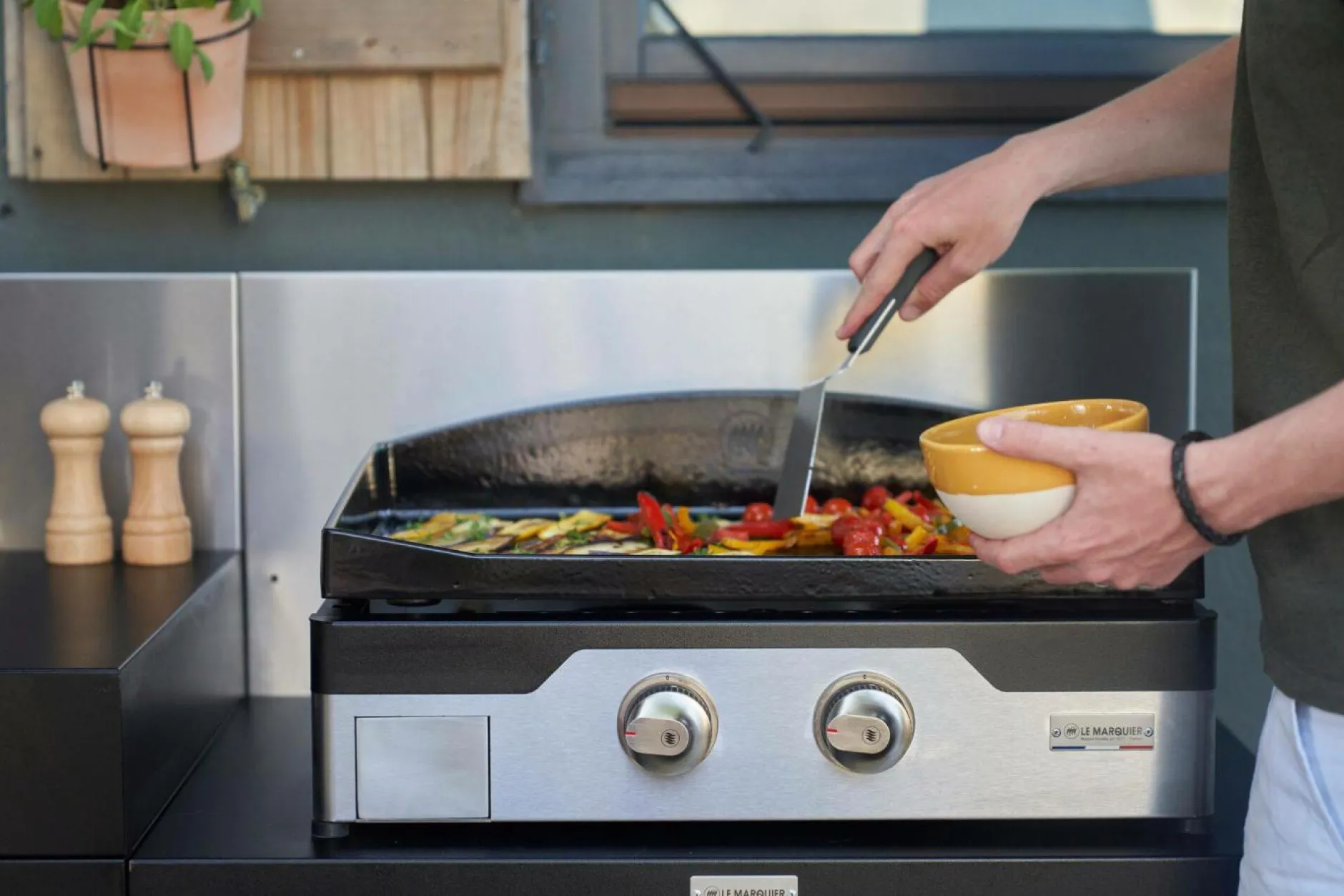 Planchas>Camif LE MARQUIER Plancha Signature Allure 260 Duo en Acier Noir et Inox