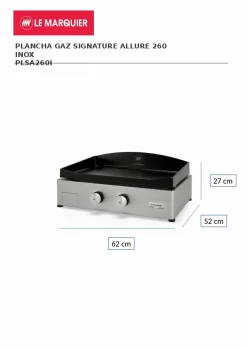 Planchas></noscript>Camif LE MARQUIER Plancha Signature Allure 260 en Inox