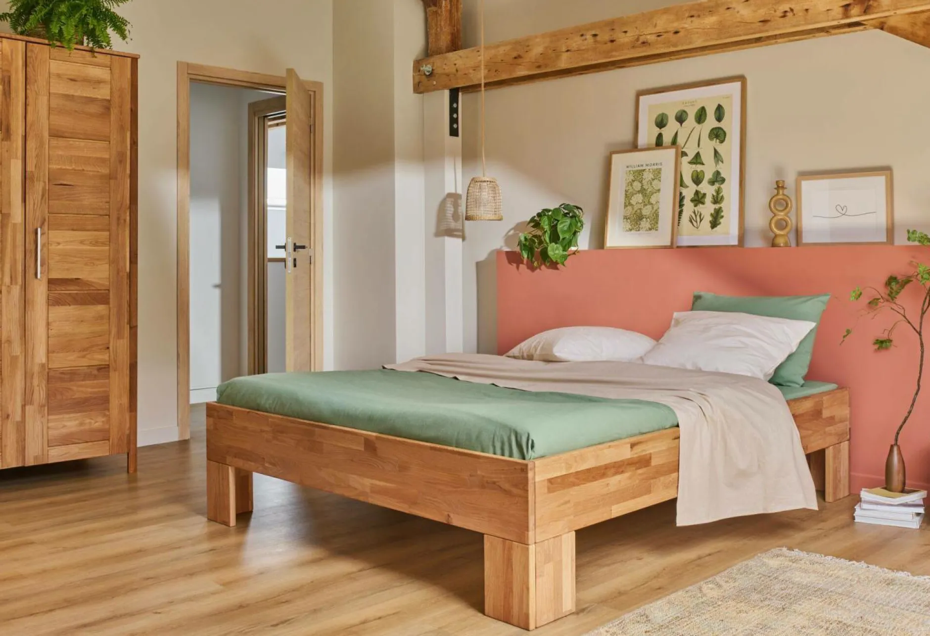 Lits Avec Rangement|Lits Avec Rangement>Camif Lit avec rangements en options chêne massif Charly - 180 x 200 cm