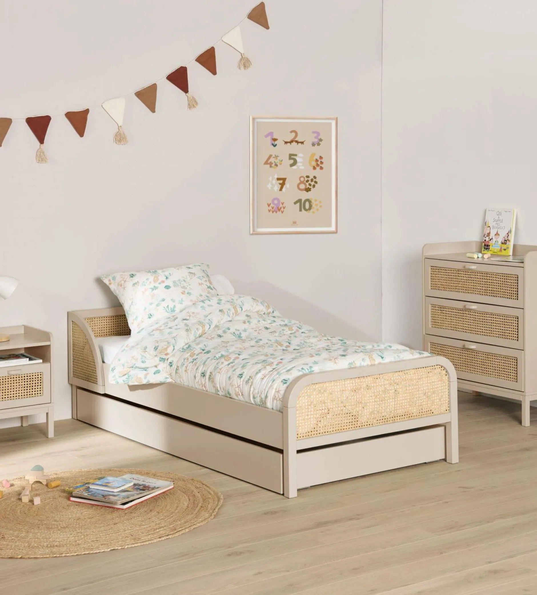 Chambres Enfant|Chambres Enfant>Camif Lit avec tiroir de rangement en option Sam - Beige