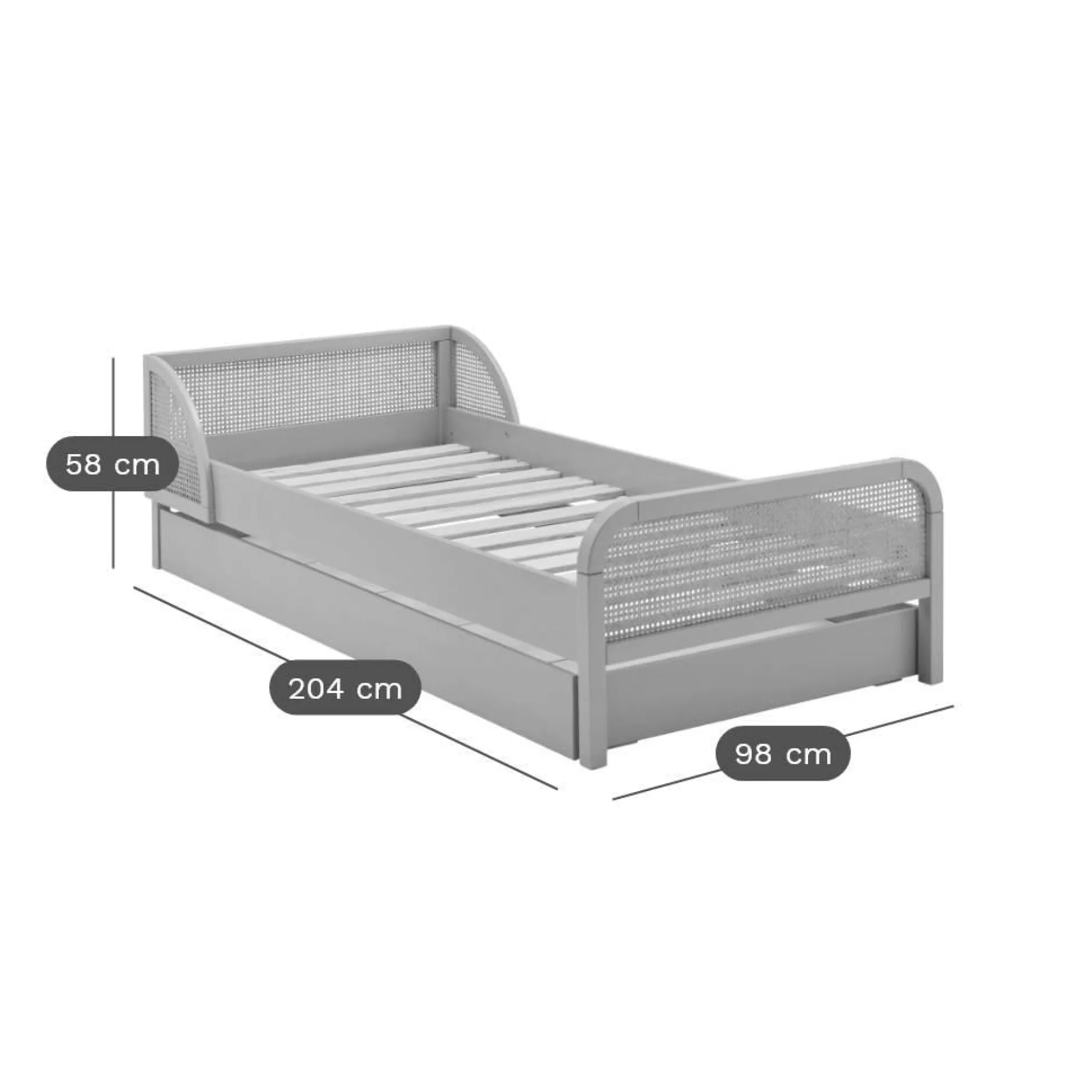 Chambres Enfant|Chambres Enfant>Camif Lit avec tiroir de rangement en option Sam - Beige