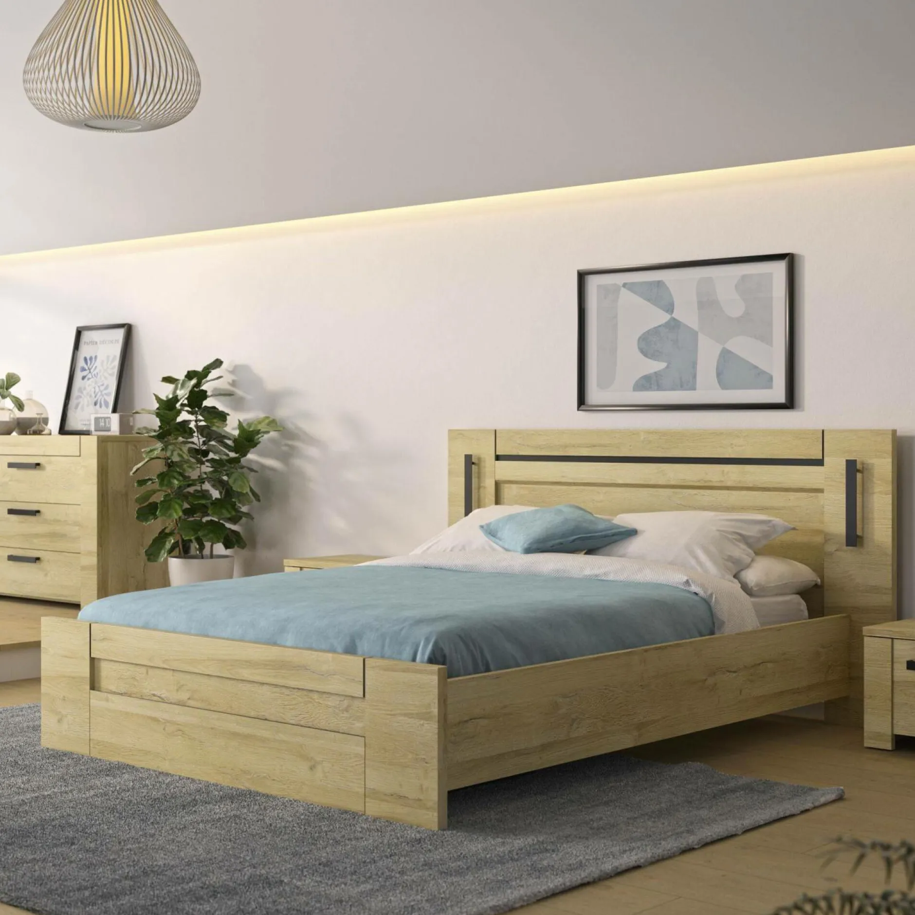 Lits Avec Rangement|Lits Avec Rangement>Camif Lit avec tiroir de rangement en option Emilie - 160 x 200 cm