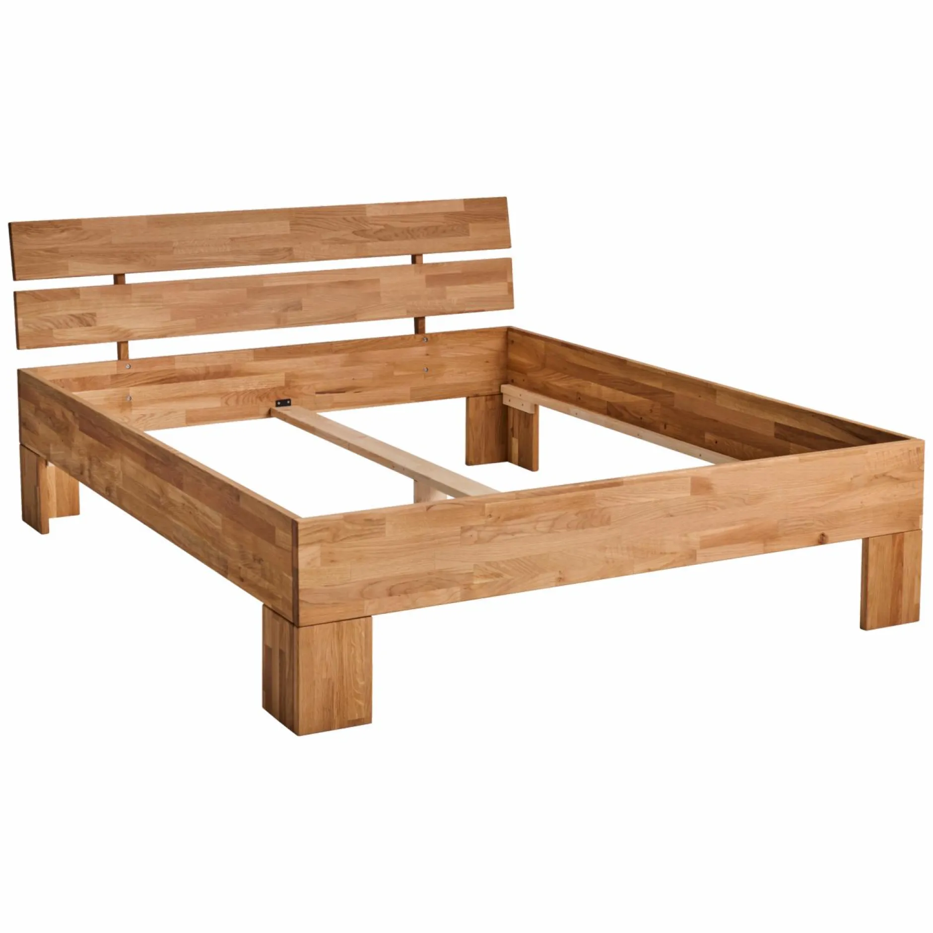 Lits Avec Rangement|Lits Avec Rangement>Camif Lit avec tête de lit et rangement en option chêne massif Charly - 160 x 200 cm