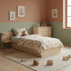 Chambres Enfant|Chambres Enfant>Camif Lit bois massif avec tiroir de rangement en option Etienne - Naturel