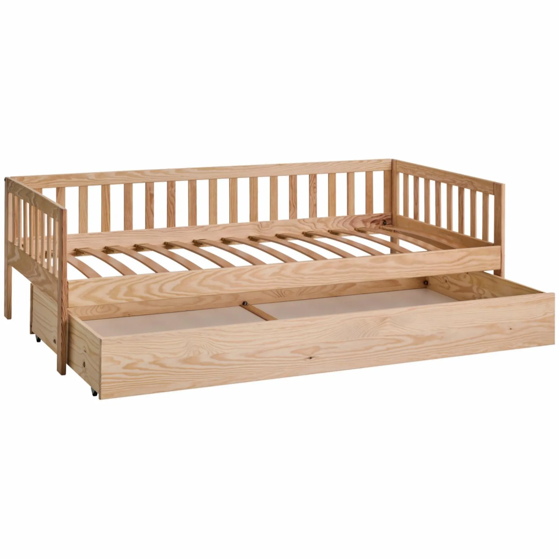 Chambres Enfant|Chambres Enfant>Camif Lit bois massif avec tiroir de rangement en option Emile - Brut