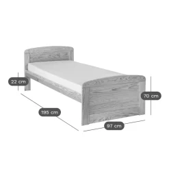 Chambres Enfant|Chambres Enfant></noscript>Camif Lit enfant bois massif avec tiroir en option Iris - Brut à peindre