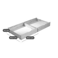 Chambres Enfant|Chambres Enfant></noscript>Camif Lit enfant bois massif avec tiroir en option Iris - Brut à peindre