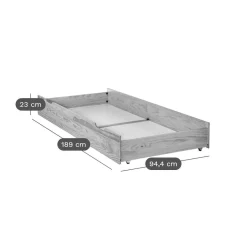 Chambres Enfant|Chambres Enfant></noscript>Camif Lit enfant bois massif avec tiroir en option Iris - Brut à peindre