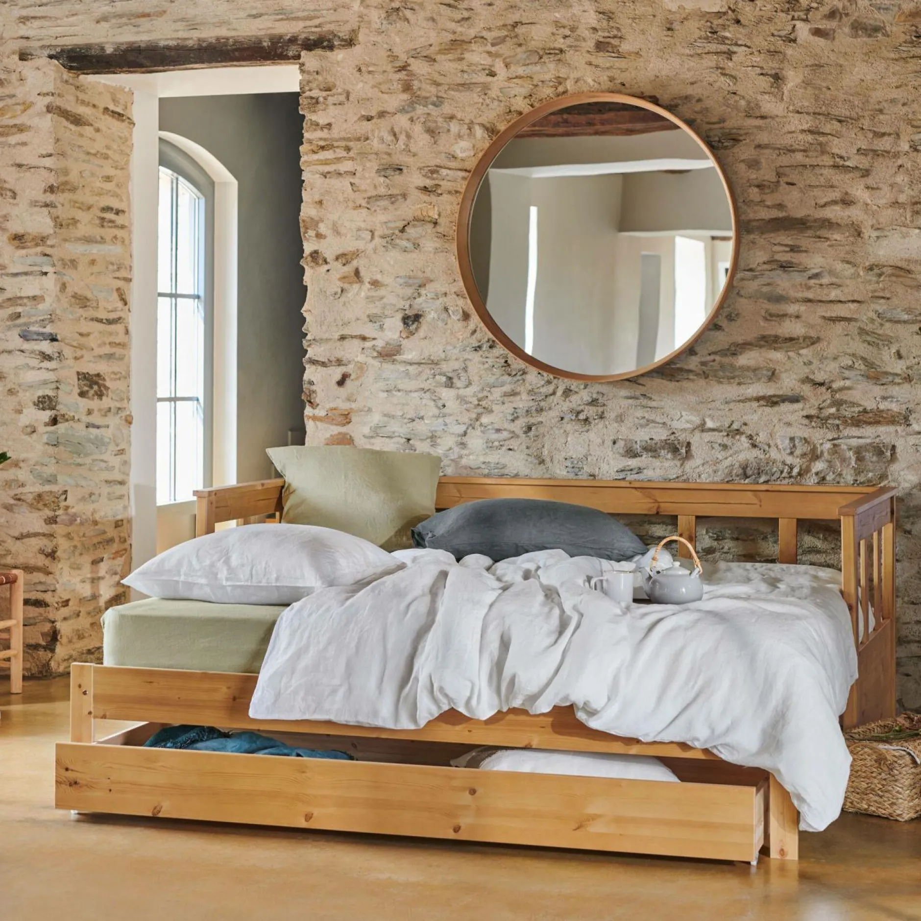 Chambres Enfant|Chambres Enfant>Camif Lit extensible avec tiroir de rangement en option Tanguy - Miel