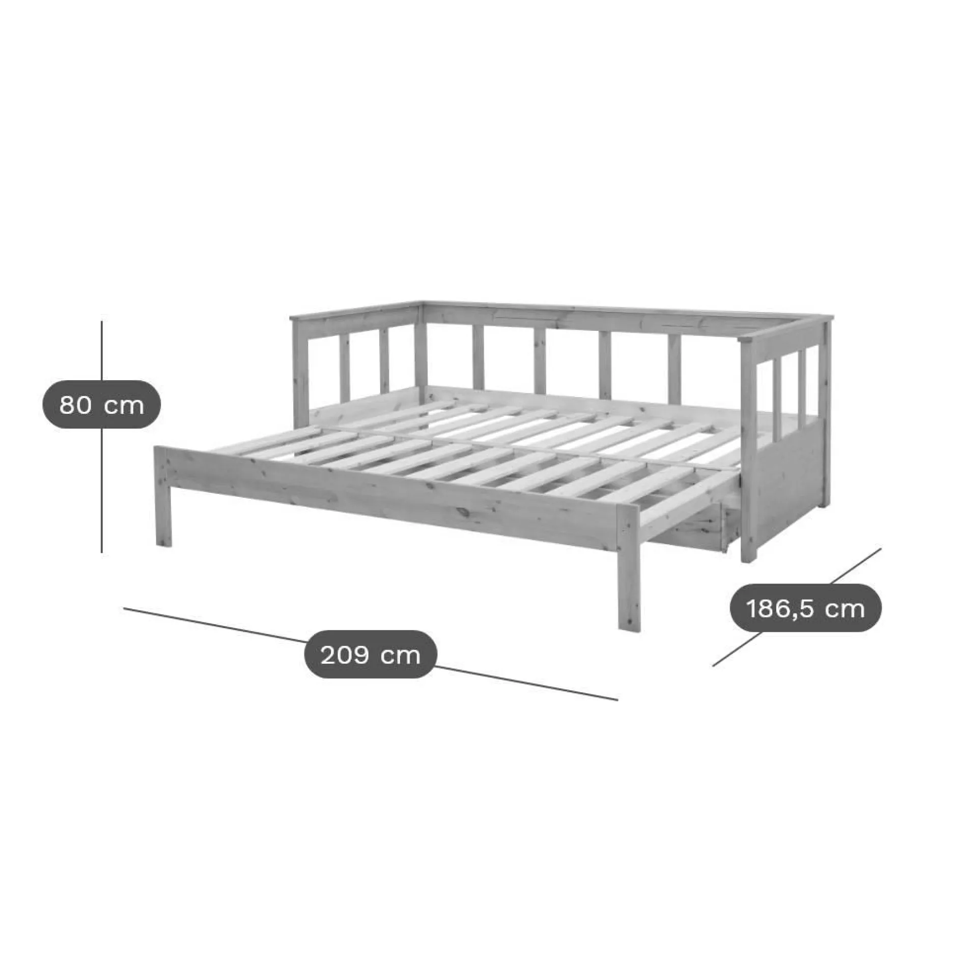 Chambres Enfant|Chambres Enfant>Camif Lit extensible avec tiroir de rangement en option Tanguy - Miel