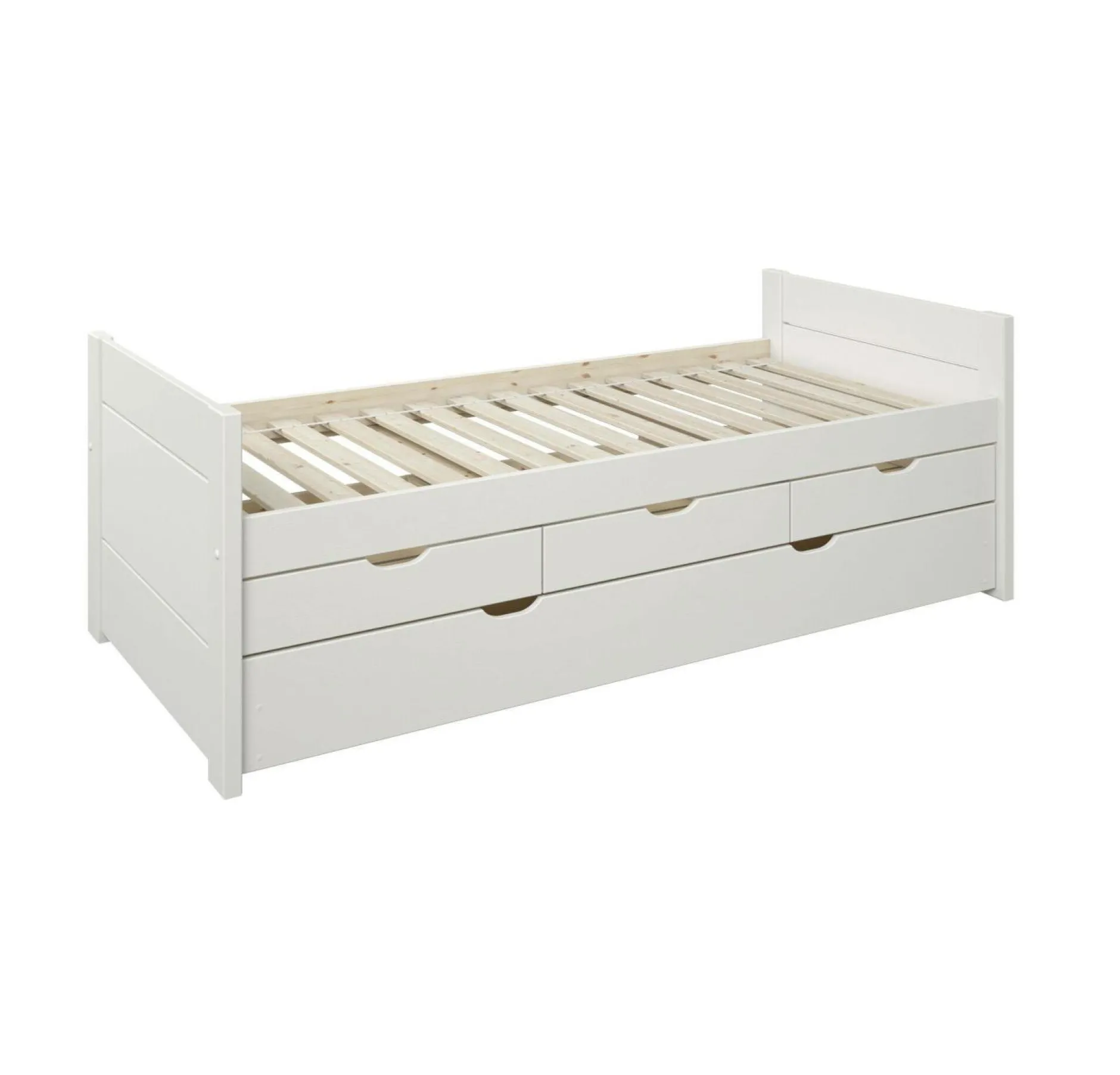 Chambres Enfant|Chambres Enfant>Camif Lit gigogne avec tiroirs Tom - Blanc