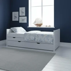 Chambres Enfant|Chambres Enfant>Camif Lit gigogne avec tiroirs Tom - Blanc