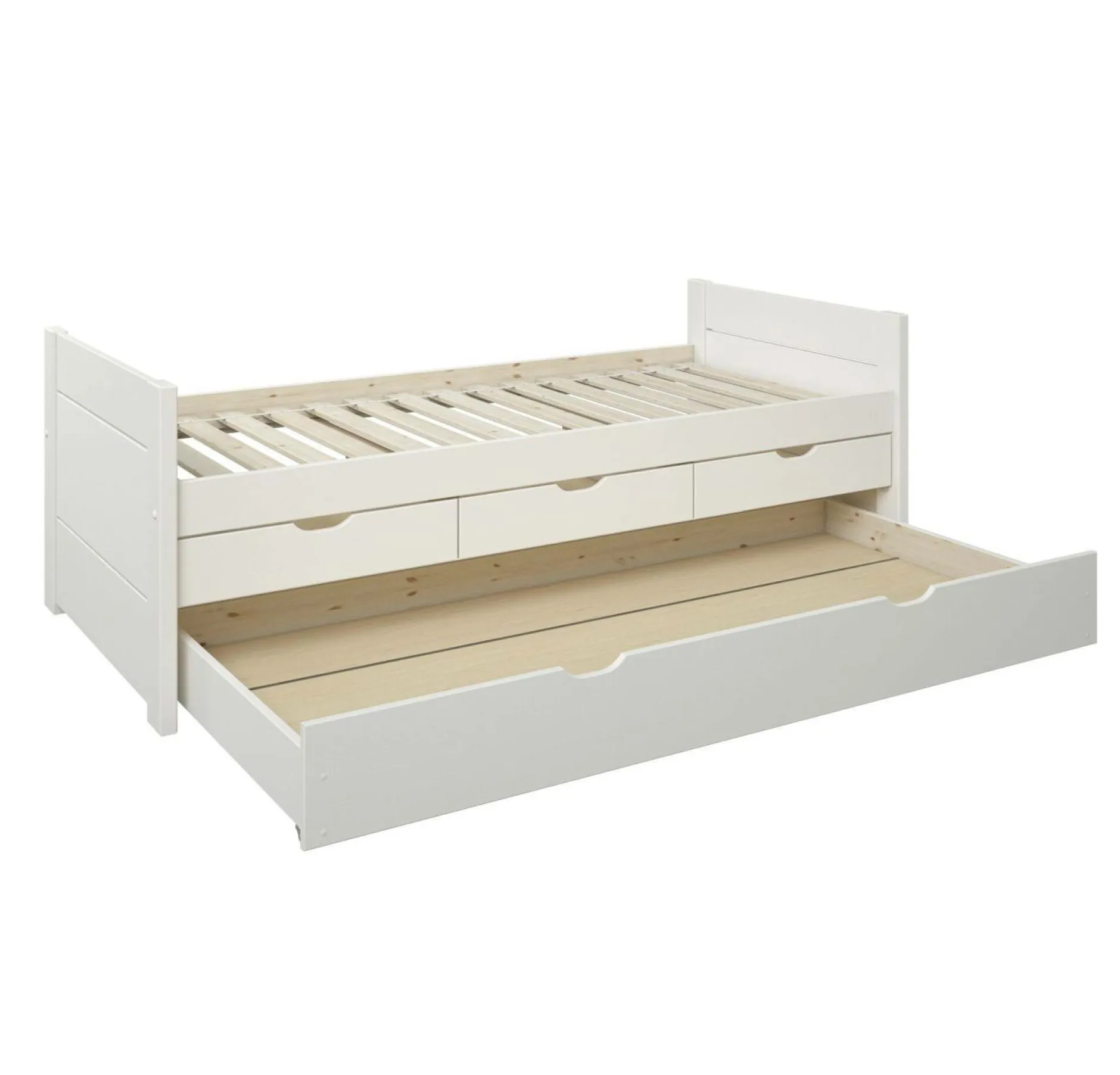 Chambres Enfant|Chambres Enfant>Camif Lit gigogne avec tiroirs Tom - Blanc