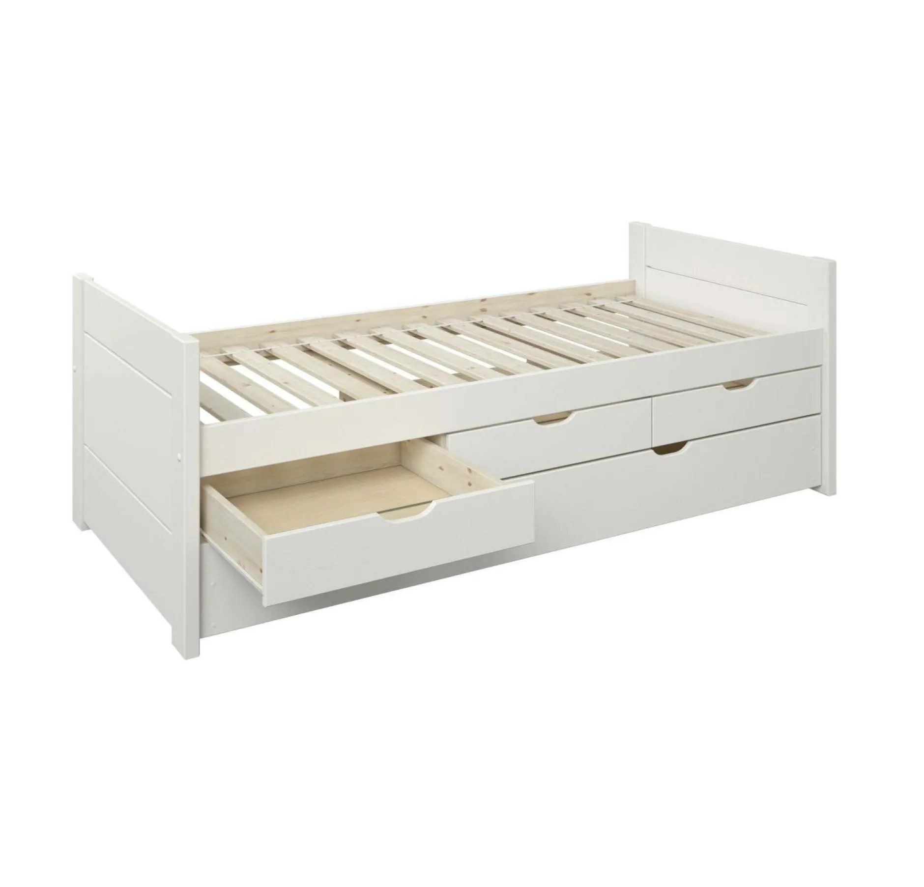 Chambres Enfant|Chambres Enfant>Camif Lit gigogne avec tiroirs Tom - Blanc