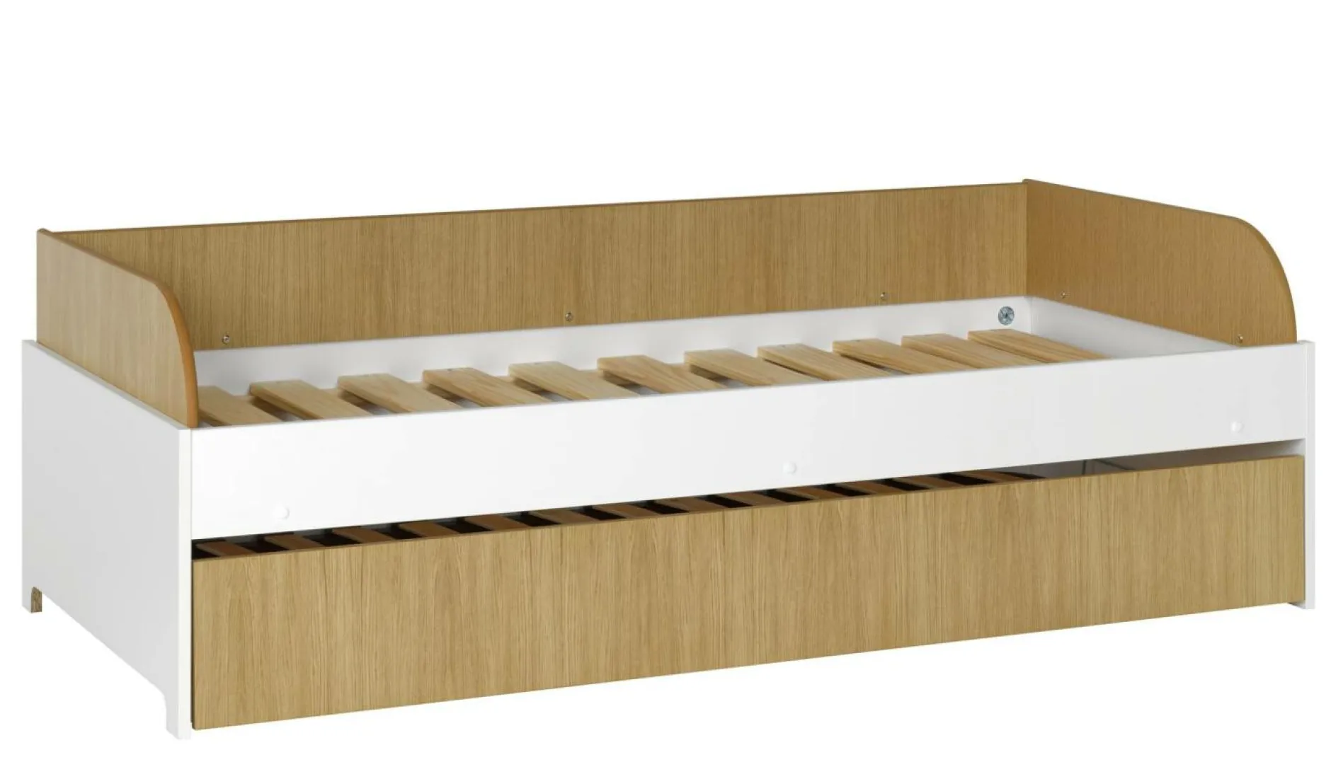 Chambres Enfant|Chambres Enfant>Camif Lit gigogne Séraphin - Blanc/Bois