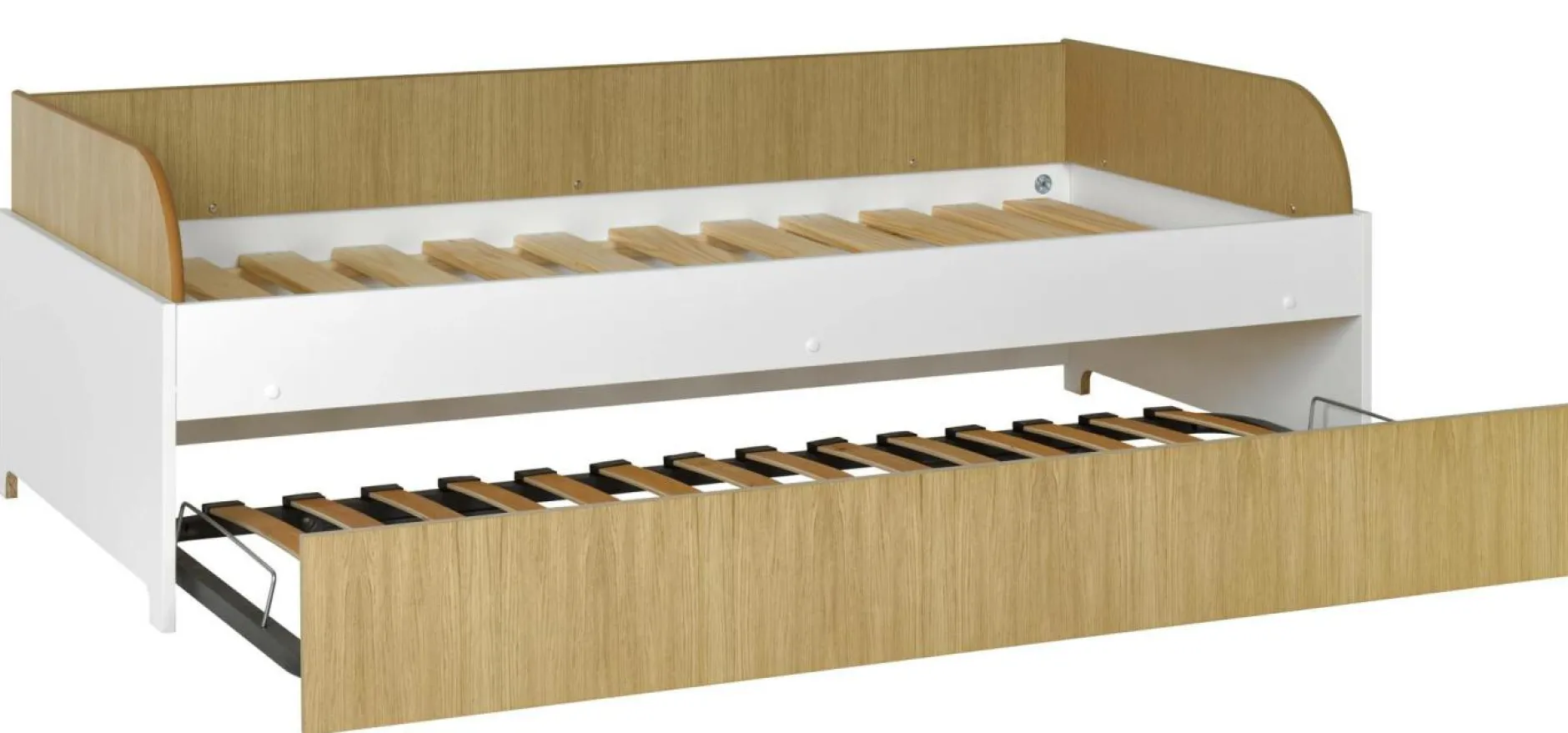 Chambres Enfant|Chambres Enfant>Camif Lit gigogne Séraphin - Blanc/Bois