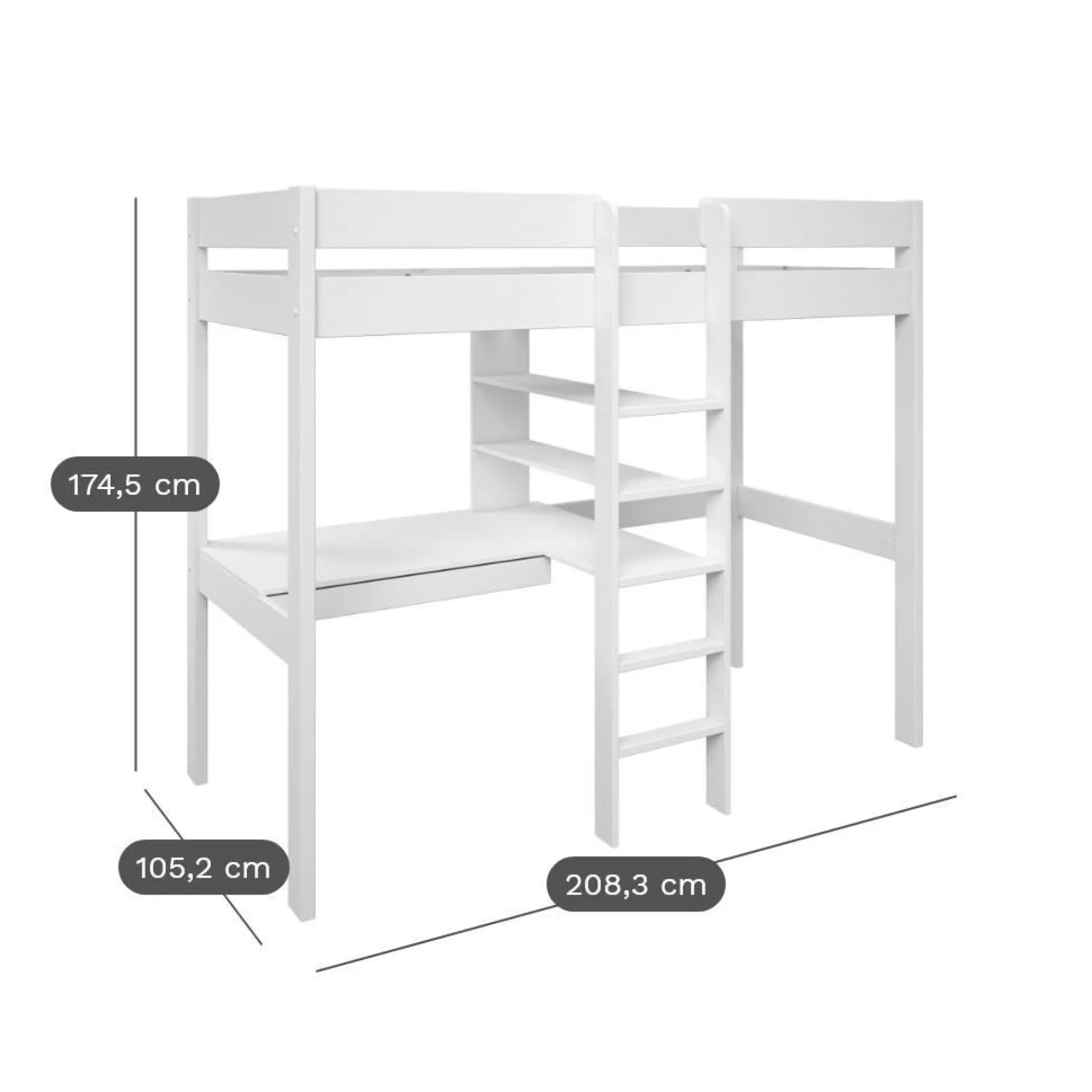 Chambres Enfant|Chambres Enfant>Camif Lit mezzanine Tim - Miel