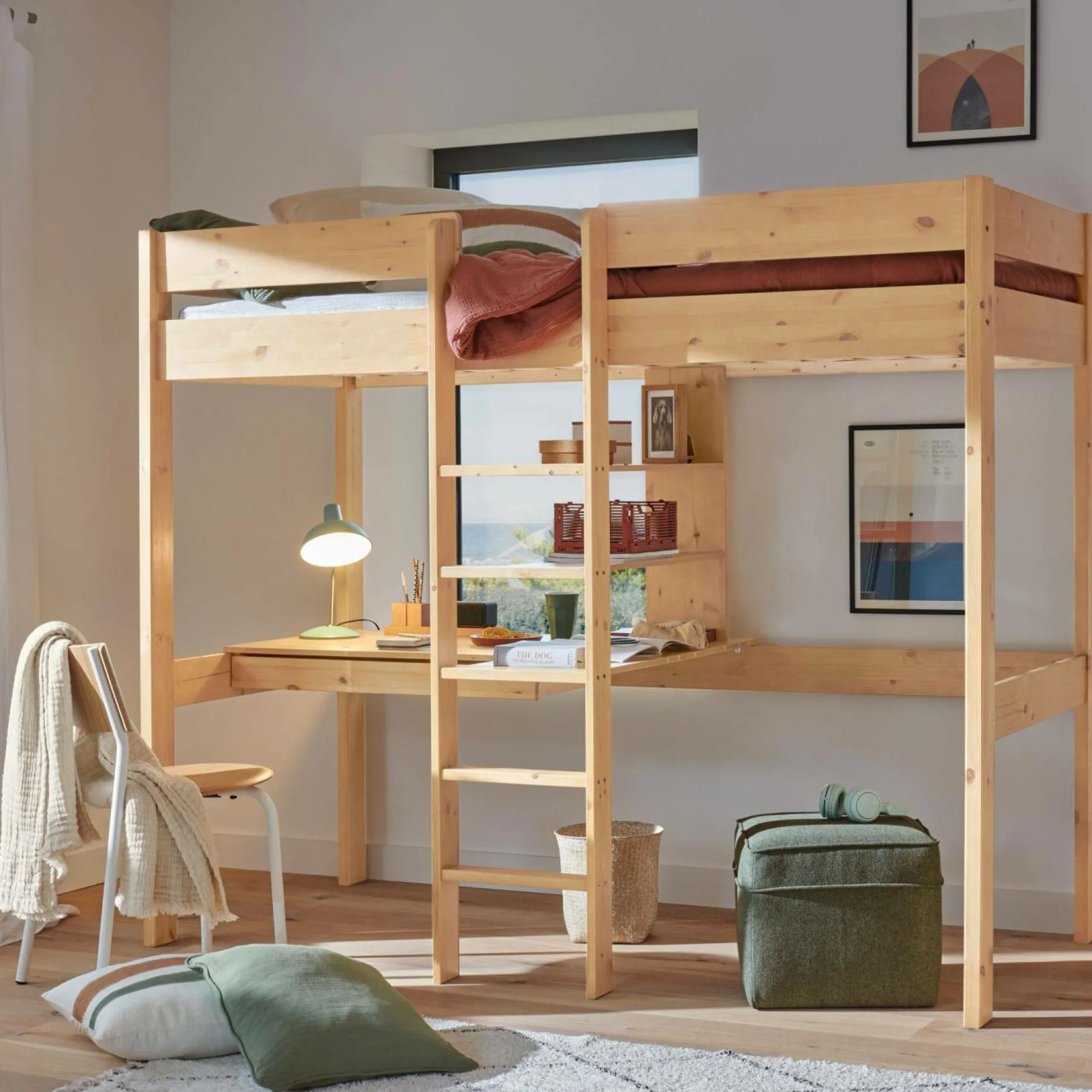 Lits Mezzanine|Chambres Enfant>Camif Lit mezzanine Tim - Naturel