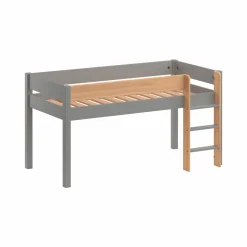 Chambres Enfant|Chambres Enfant>Camif Lit mi-hauteur Sylvio - Gris/Bois