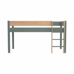 Chambres Enfant|Chambres Enfant></noscript>Camif Lit mi-hauteur Sylvio - Kaki/Bois