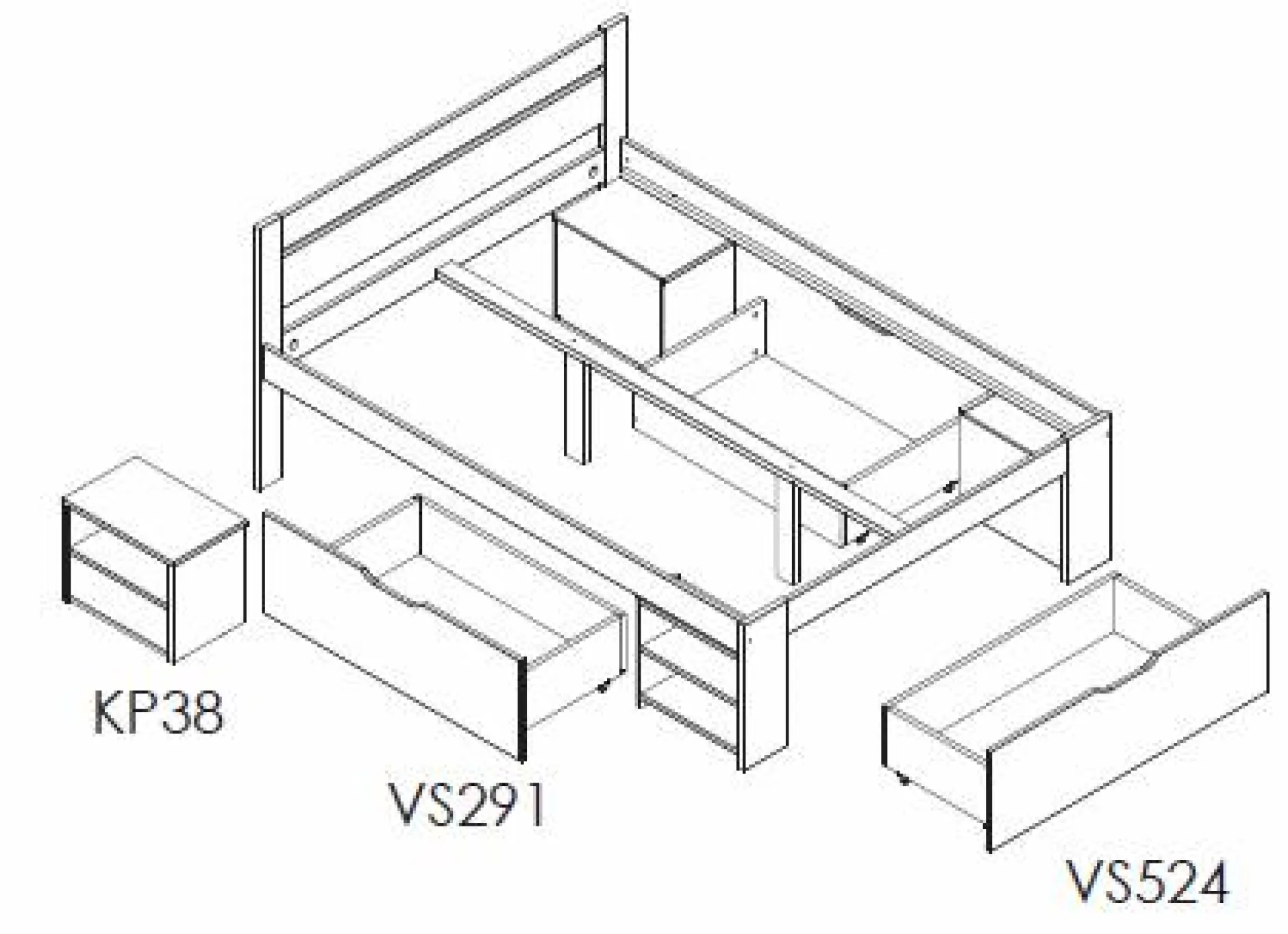 Lits Avec Rangement|Lits Avec Rangement>Camif Lit rangement bois massif Tara - - 160 x 200 cm Blanc