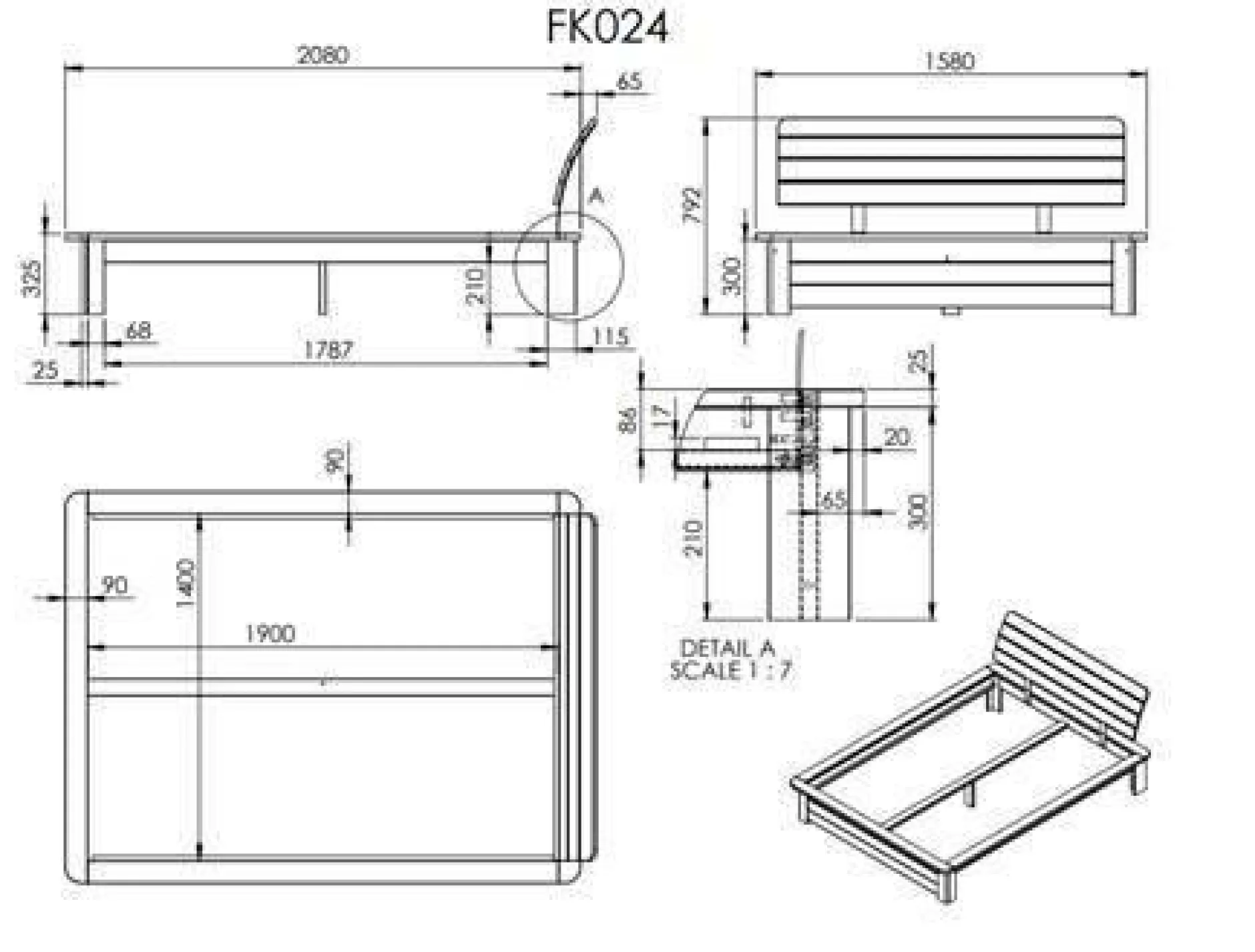 Lits Avec Rangement|Lits Avec Rangement>Camif Lit rangement bois massif Tania - 140 x 190 cm