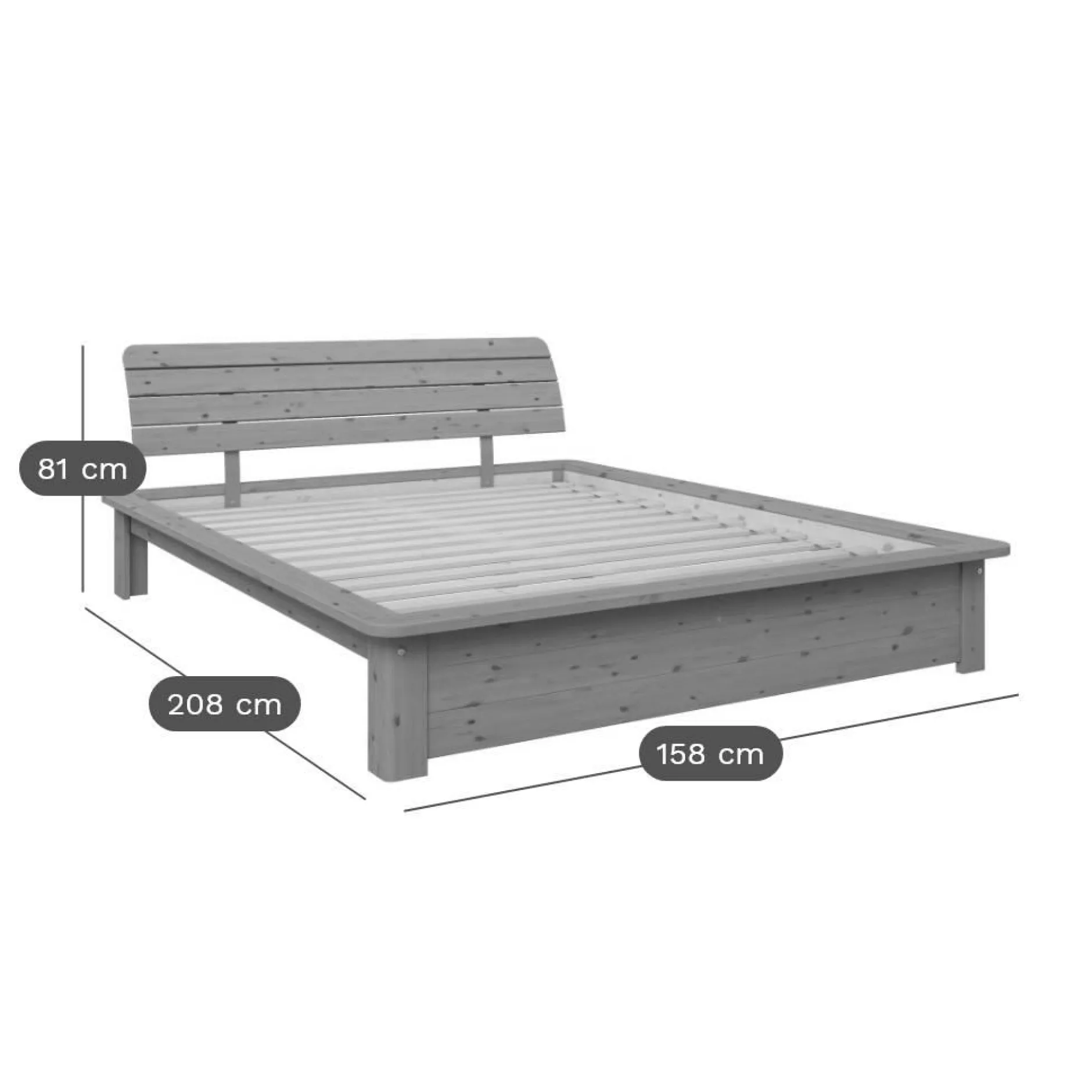 Lits Avec Rangement|Lits Avec Rangement>Camif Lit rangement bois massif Tania - 140 x 190 cm