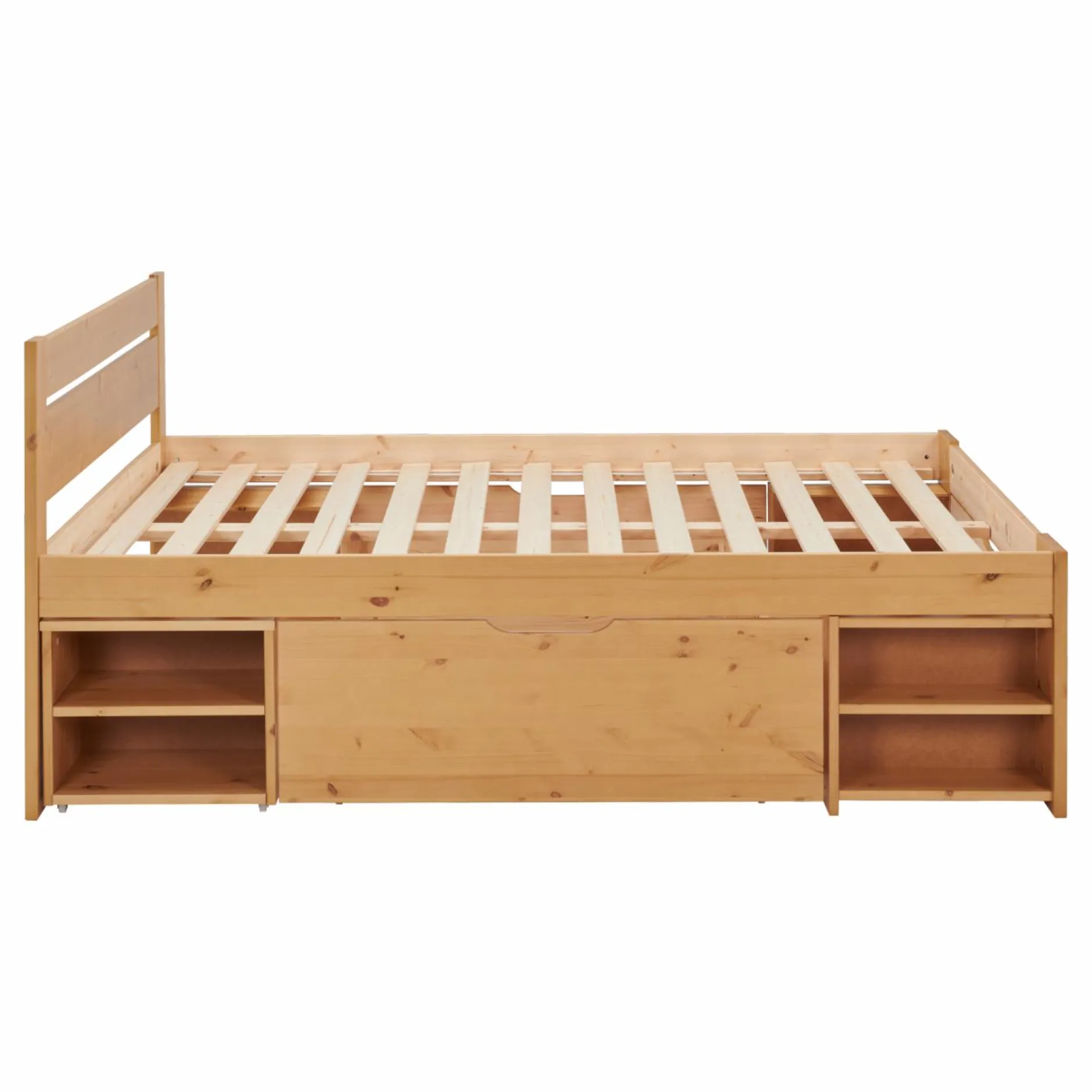 Lits Avec Rangement|Lits Avec Rangement>Camif Lit rangement bois massif Tara - - 180 x 200 cm Miel