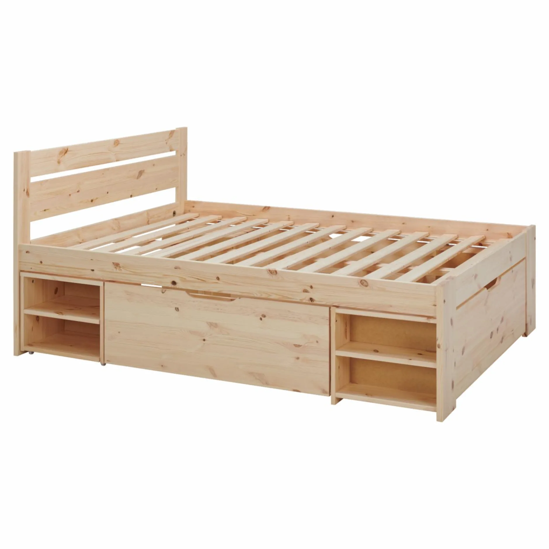 Lits Avec Rangement|Lits Avec Rangement>Camif Lit rangement bois massif Tara - - 140 x 200 cm Naturel