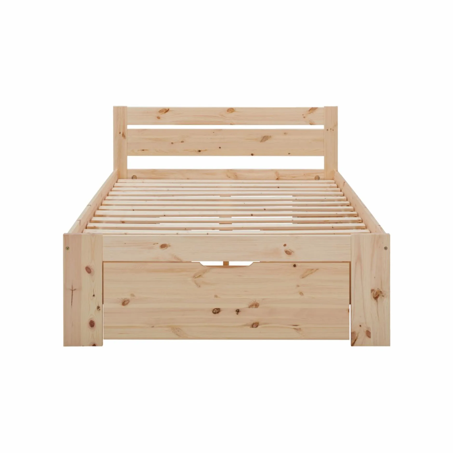 Lits Avec Rangement|Lits Avec Rangement>Camif Lit rangement bois massif Tara - - 140 x 200 cm Naturel