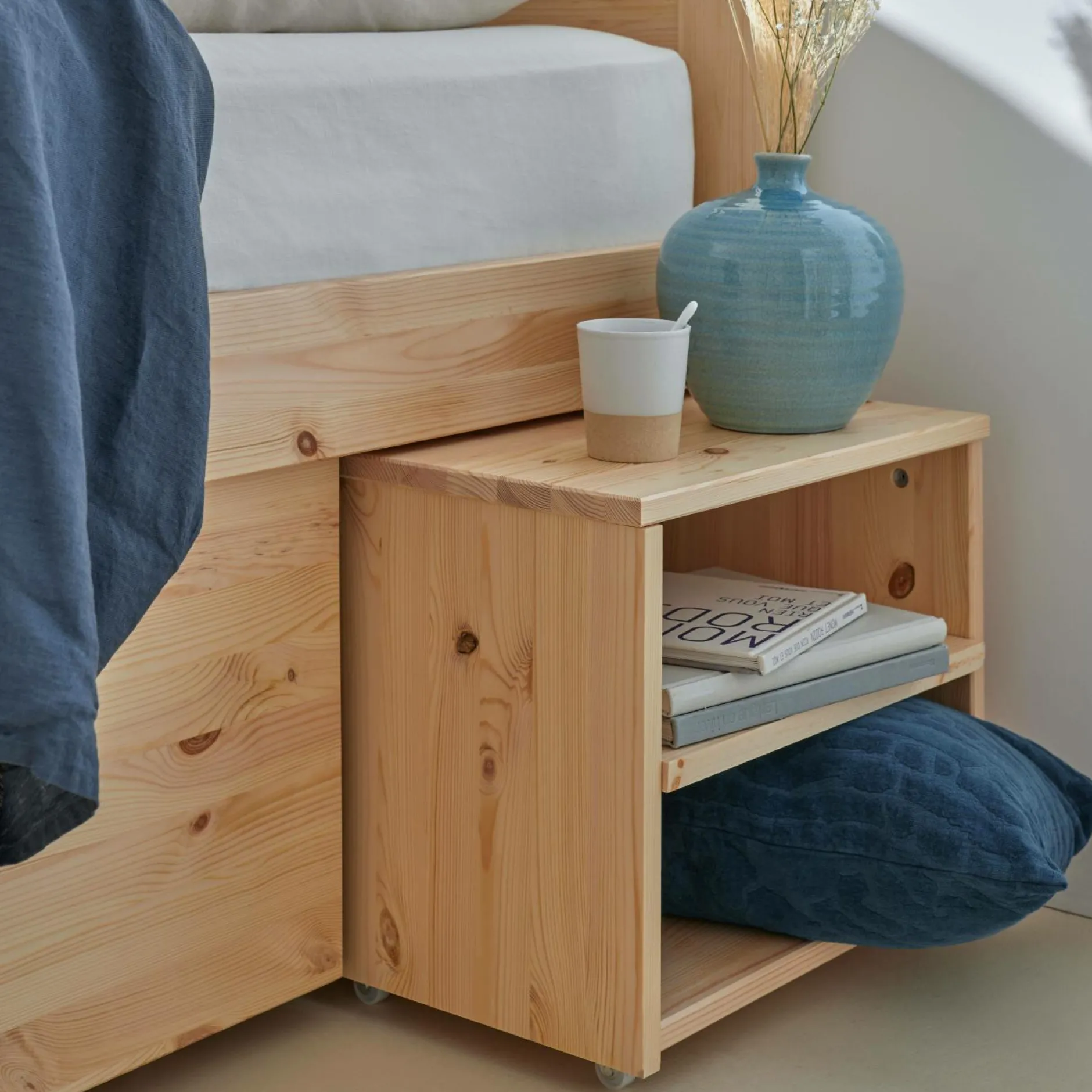 Lits Avec Rangement|Lits Avec Rangement>Camif Lit rangement bois massif Tara - - 140 x 200 cm Naturel