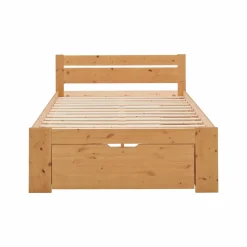 Lits Avec Rangement|Lits Avec Rangement></noscript>Camif Lit rangement bois massif Tara - - 140 x 190 cm Miel