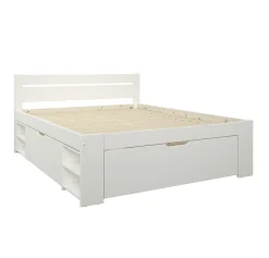 Lits Avec Rangement|Lits Avec Rangement>Camif Lit rangement bois massif Tara - - 140 x 190 cm Blanc