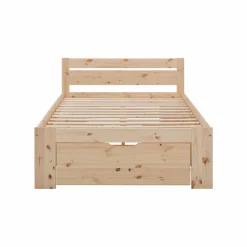 Lits Avec Rangement|Lits Avec Rangement></noscript>Camif Lit rangement bois massif Tara - - 160 x 200 cm Naturel