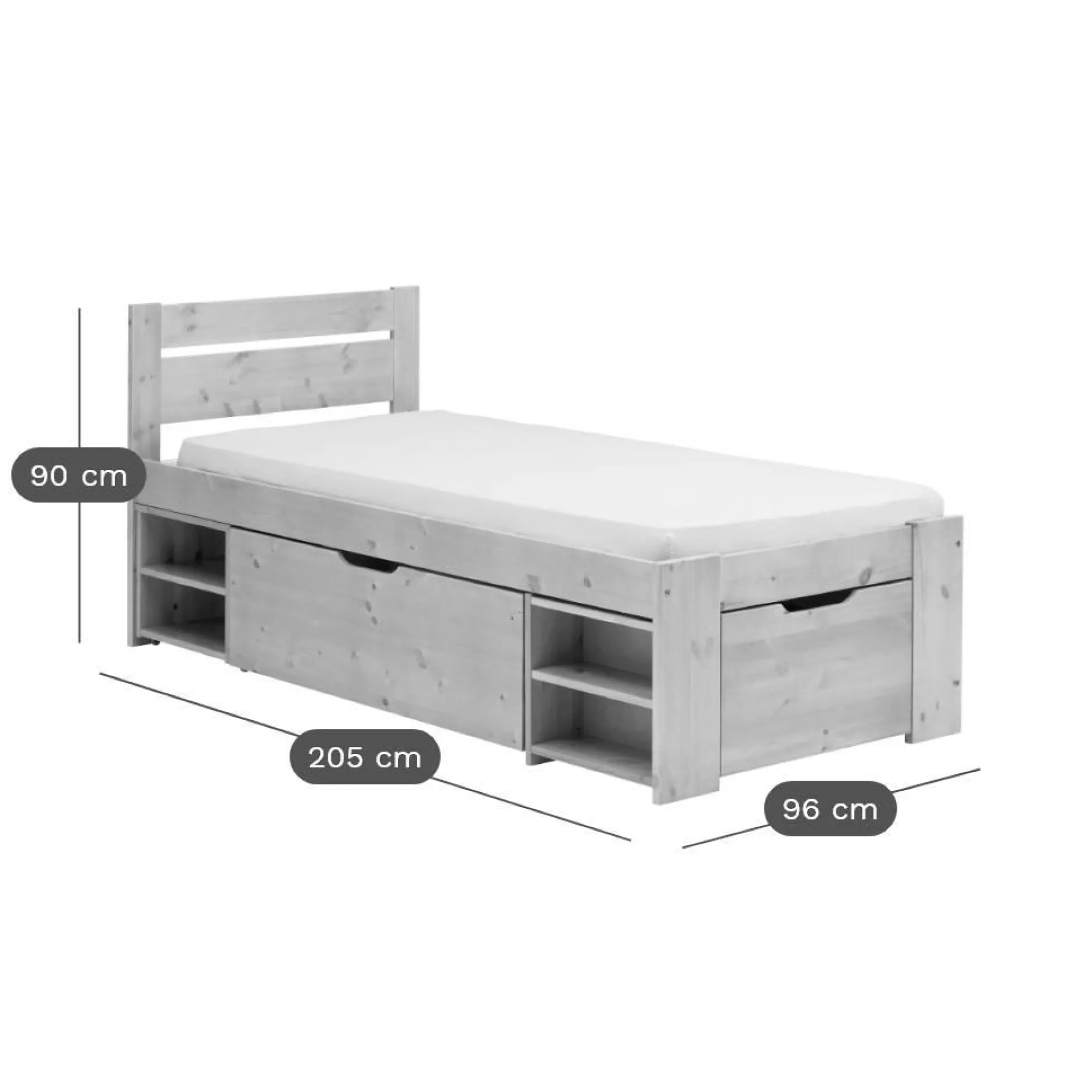 Chambres Enfant|Chambres Enfant>Camif Lit rangement enfant bois massif Tara - - 90 x 200 cm Miel