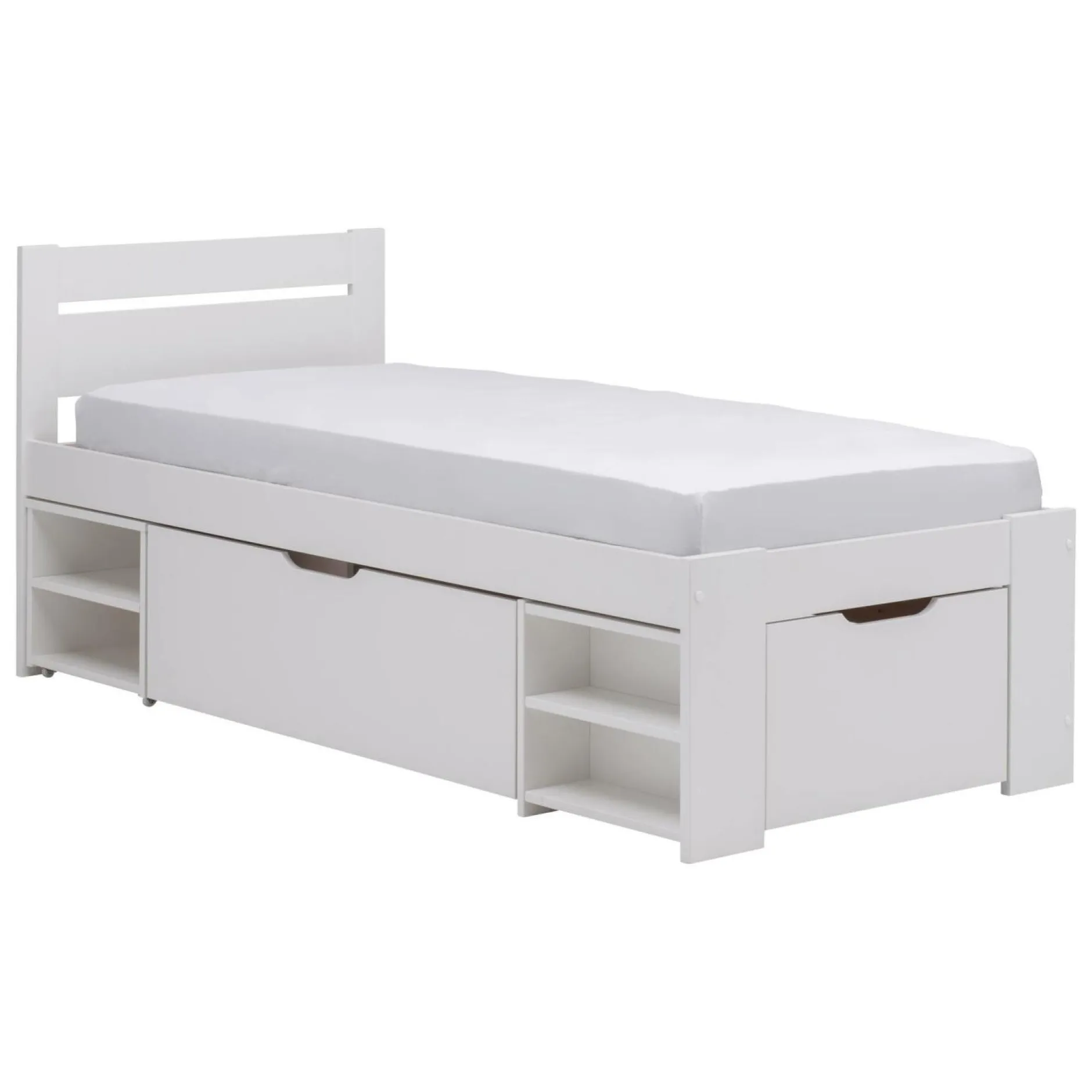 Lits Avec Rangement|Lits Avec Rangement>Camif Lit rangement enfant bois massif Tara - - 90 x 200 cm Blanc