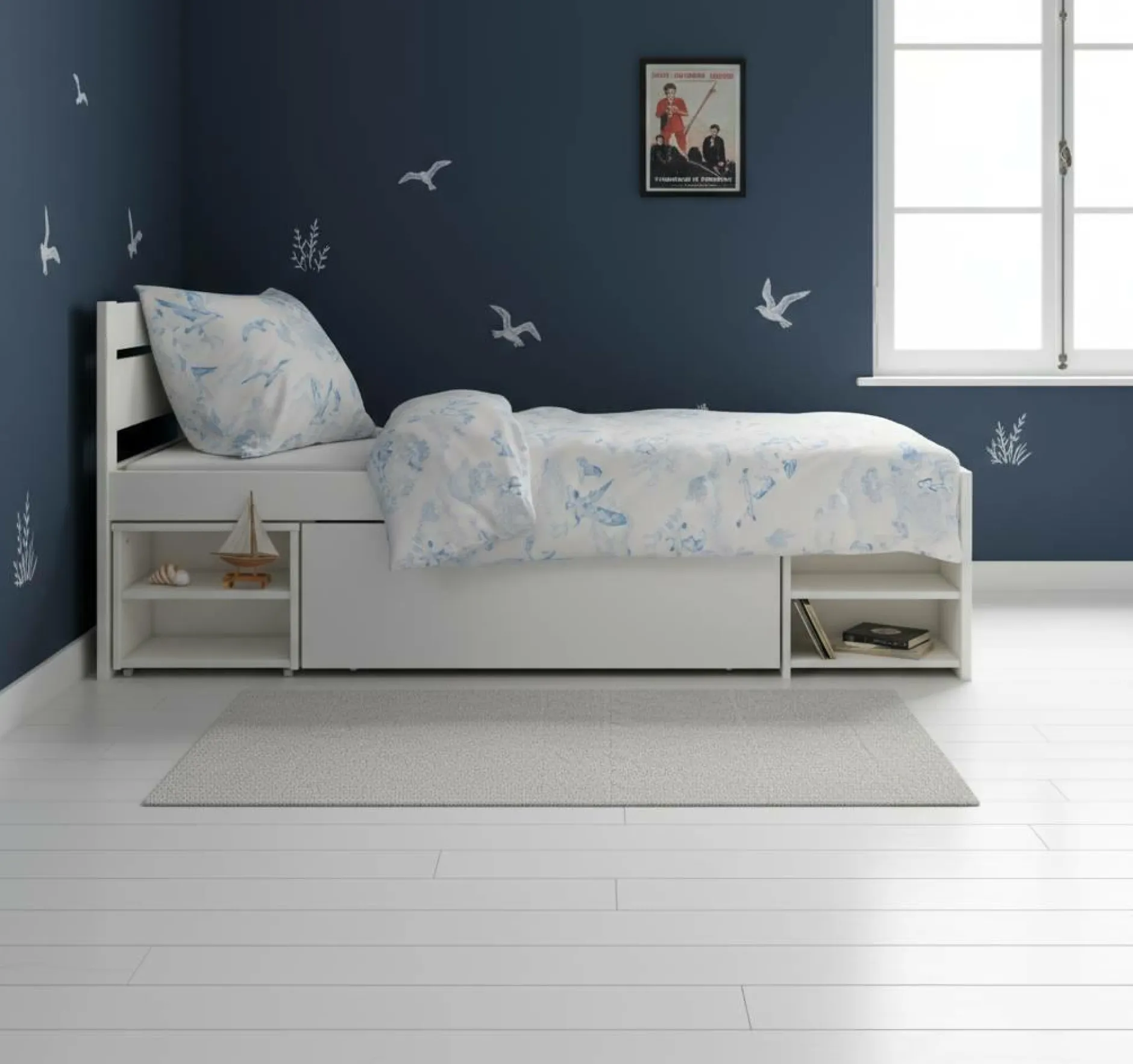 Lits Avec Rangement|Lits Avec Rangement>Camif Lit rangement enfant bois massif Tara - - 90 x 200 cm Blanc