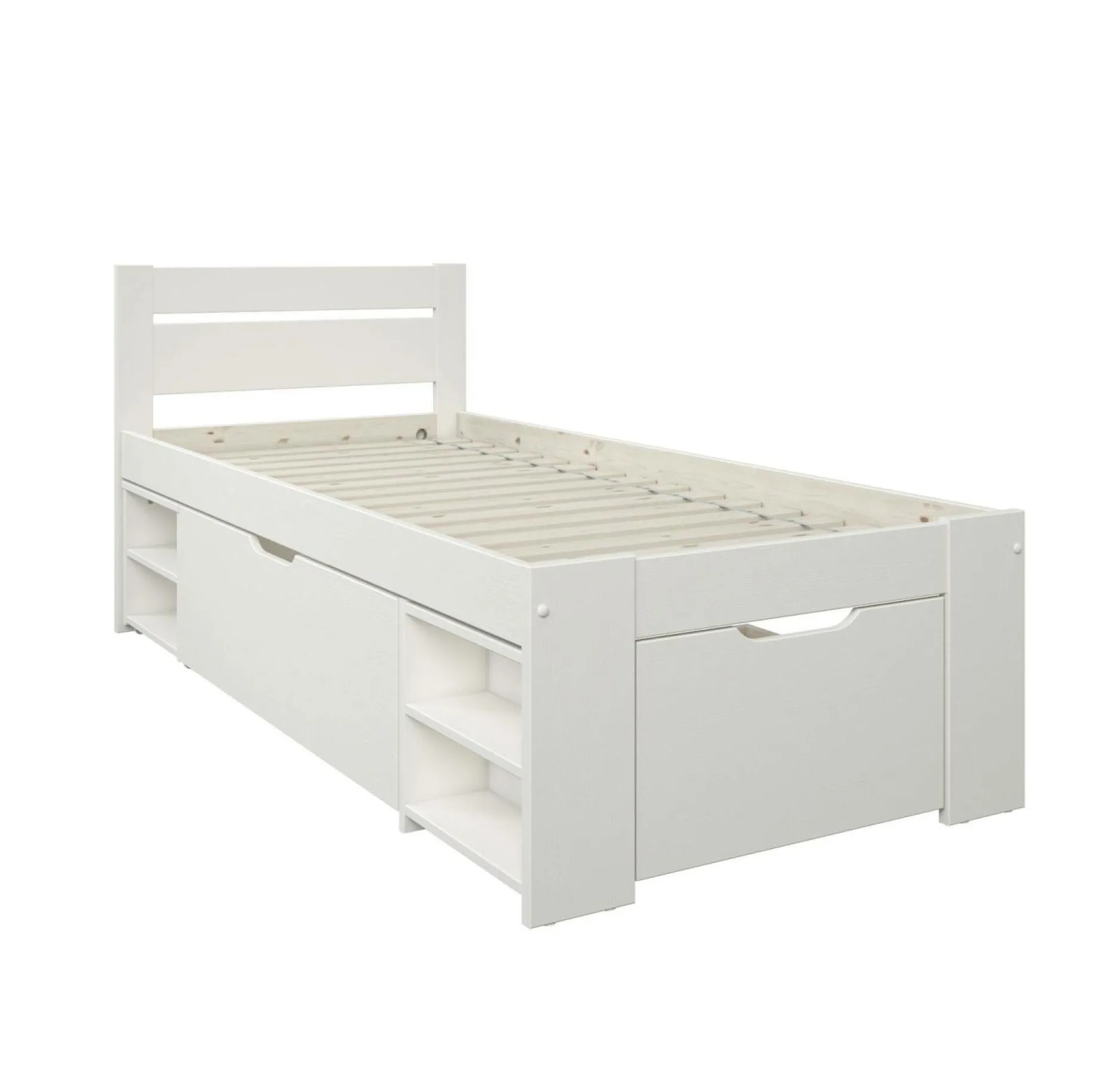 Lits Avec Rangement|Lits Avec Rangement>Camif Lit rangement enfant bois massif Tara - - 90 x 200 cm Blanc
