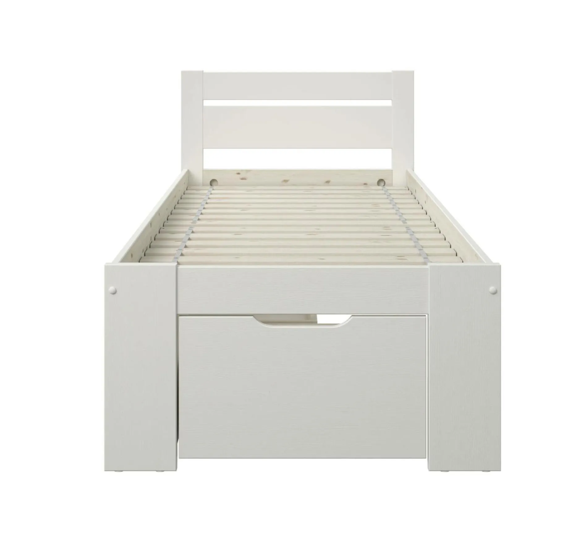 Lits Avec Rangement|Lits Avec Rangement>Camif Lit rangement enfant bois massif Tara - - 90 x 200 cm Blanc