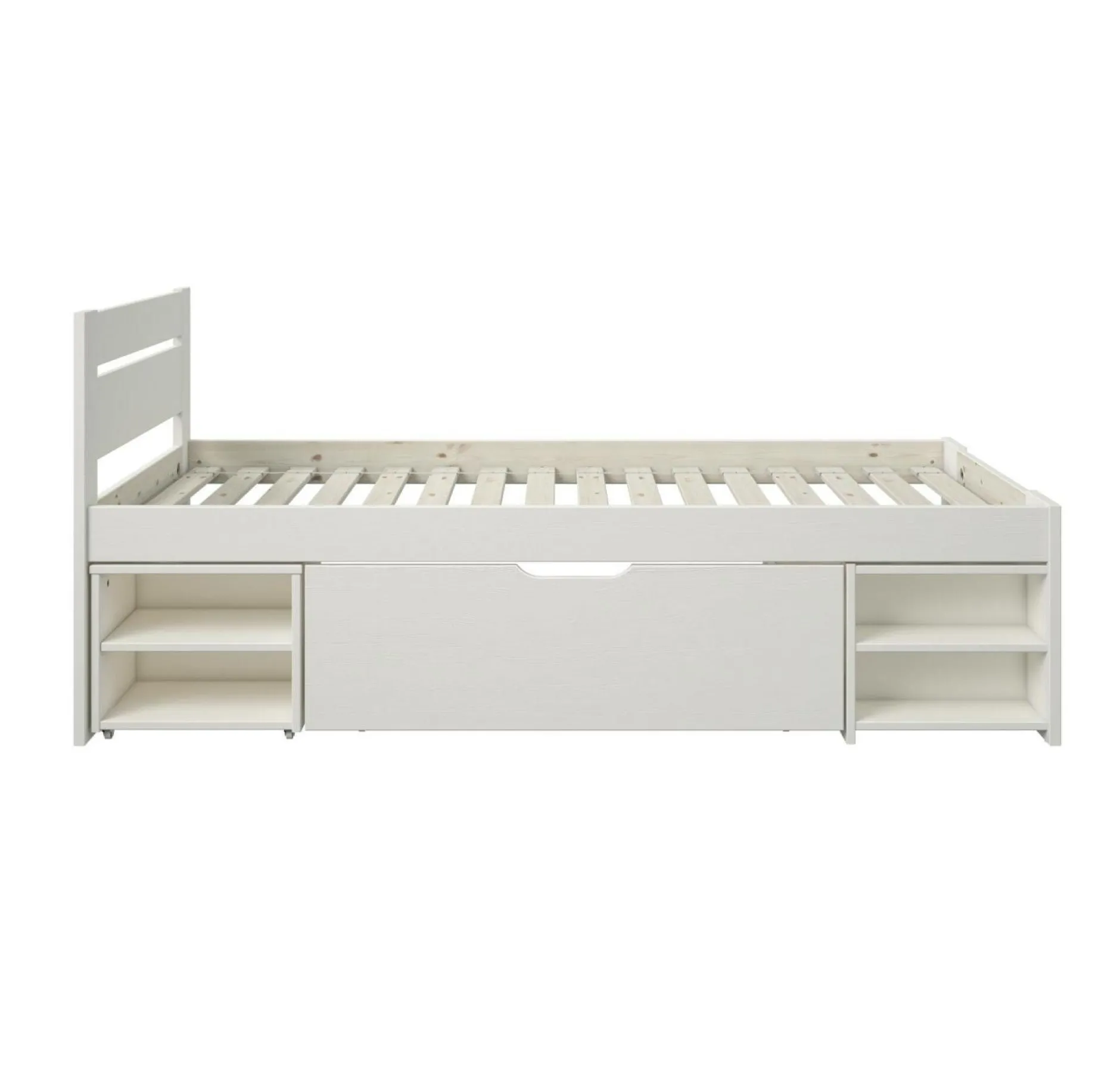 Lits Avec Rangement|Lits Avec Rangement>Camif Lit rangement enfant bois massif Tara - - 90 x 200 cm Blanc