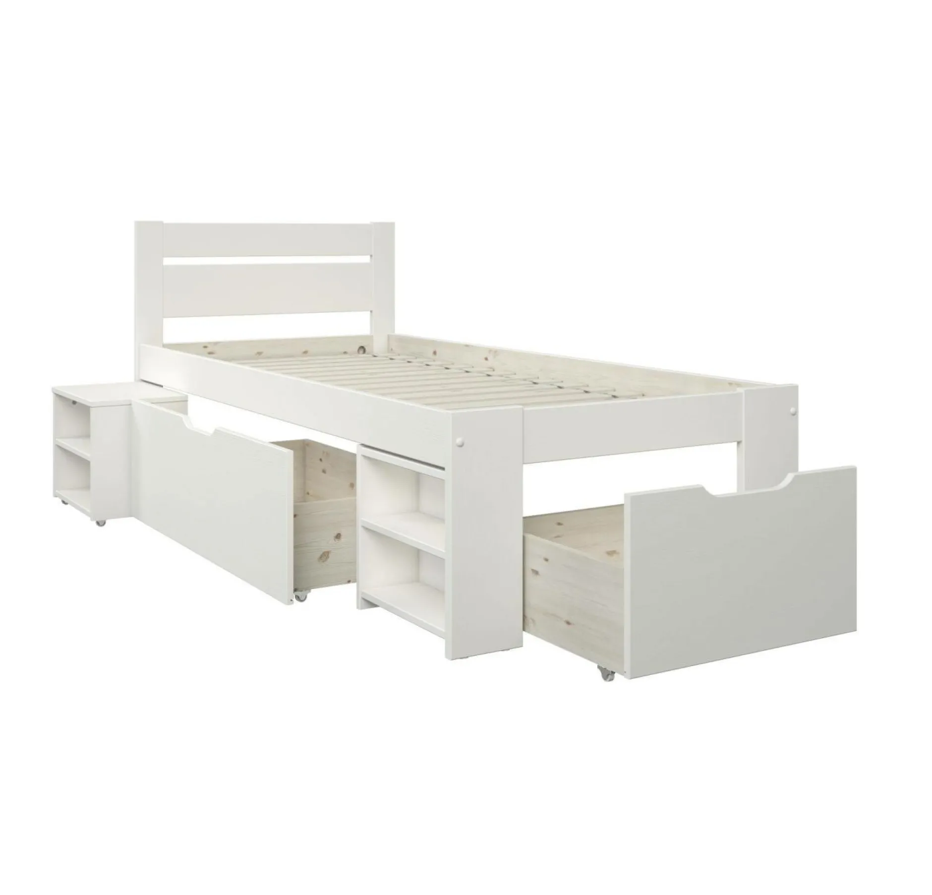 Lits Avec Rangement|Lits Avec Rangement>Camif Lit rangement enfant bois massif Tara - - 90 x 200 cm Blanc
