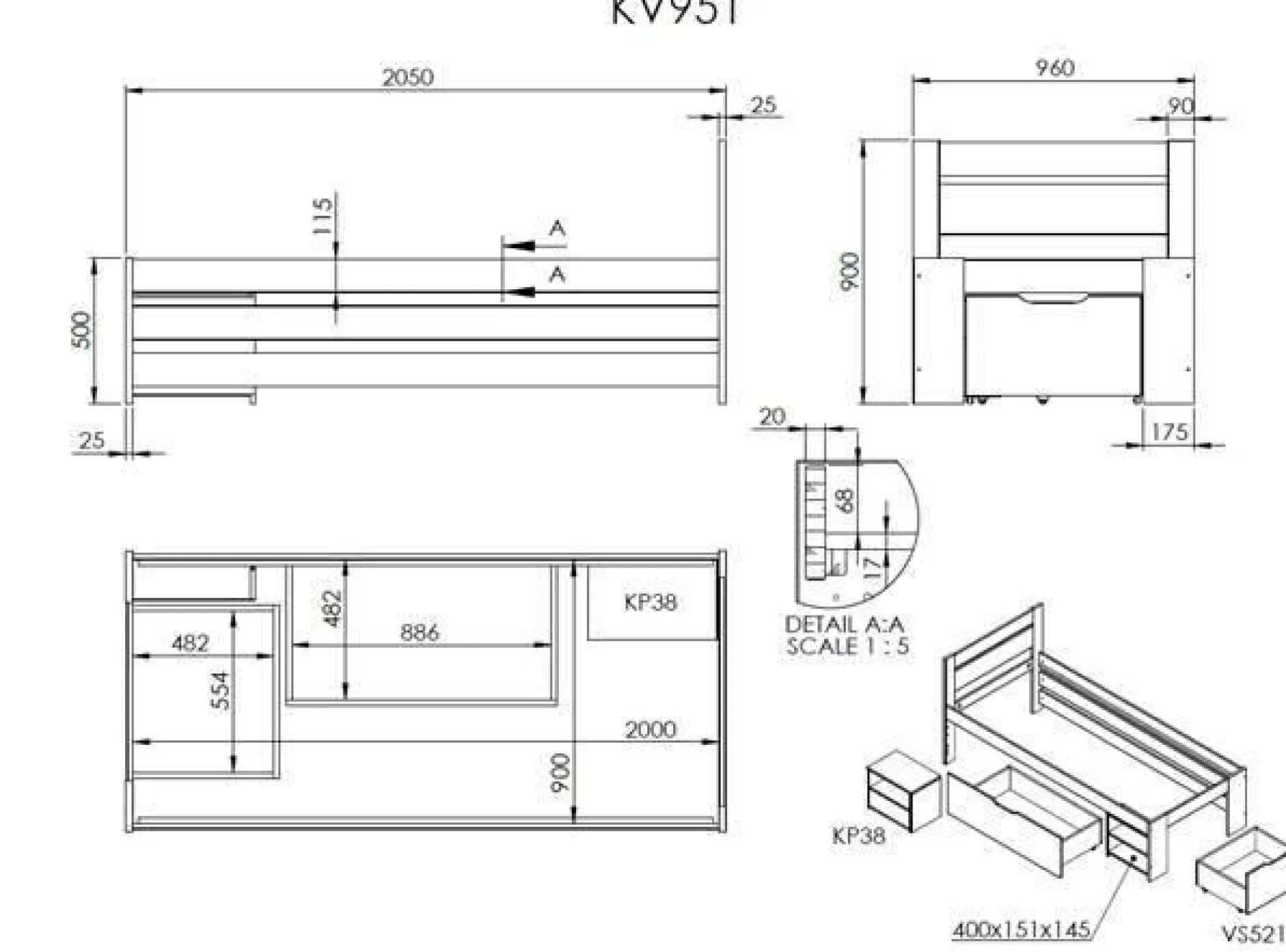 Lits Avec Rangement|Lits Avec Rangement>Camif Lit rangement enfant bois massif Tara - - 90 x 200 cm Blanc